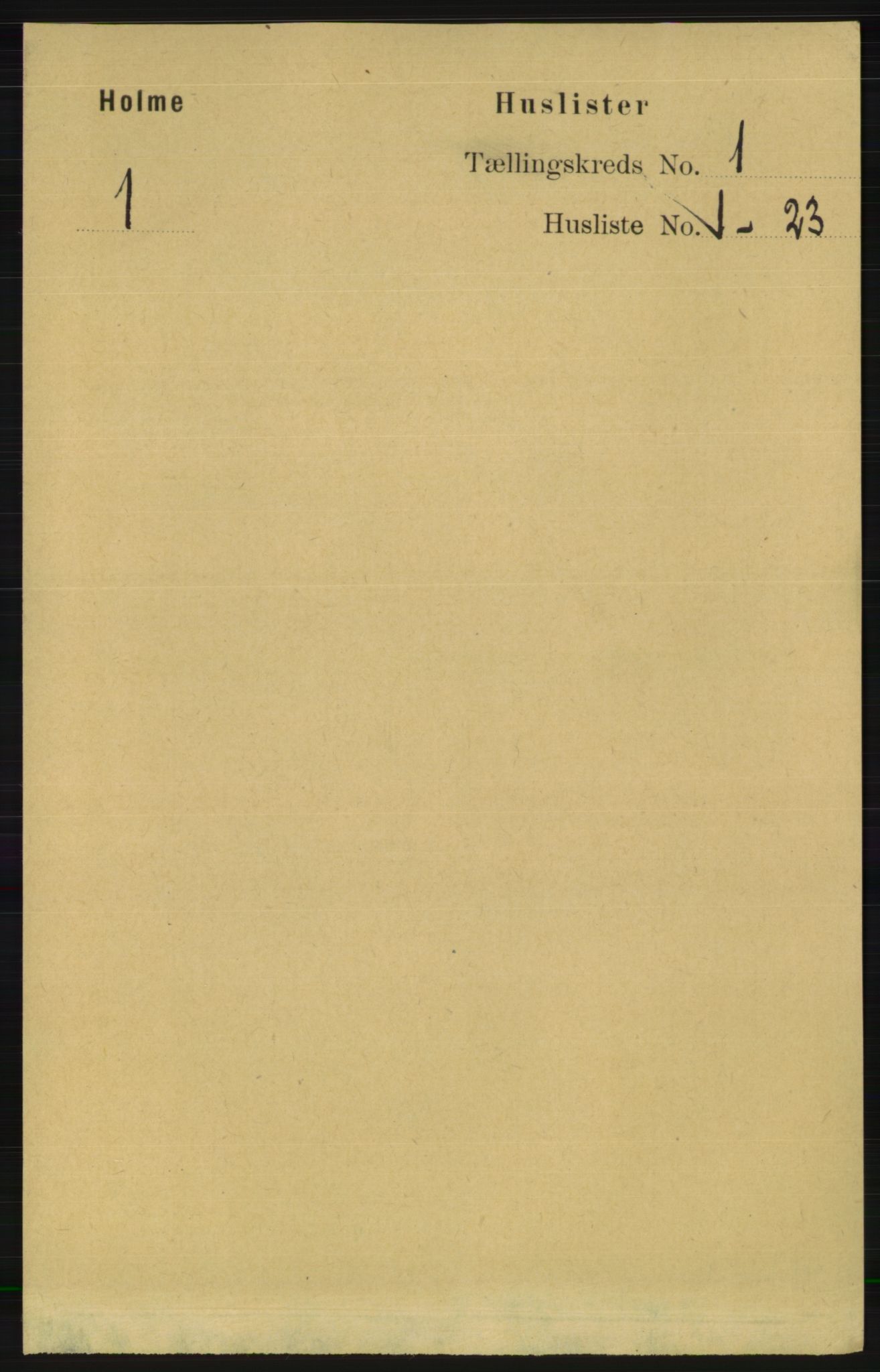 RA, 1891 census for 1020 Holum, 1891, p. 20