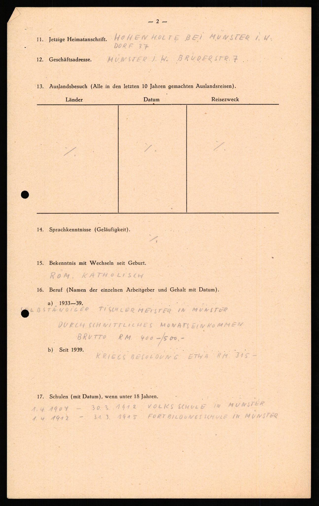 Forsvaret, Forsvarets overkommando II, AV/RA-RAFA-3915/D/Db/L0026: CI Questionaires. Tyske okkupasjonsstyrker i Norge. Tyskere., 1945-1946, p. 431