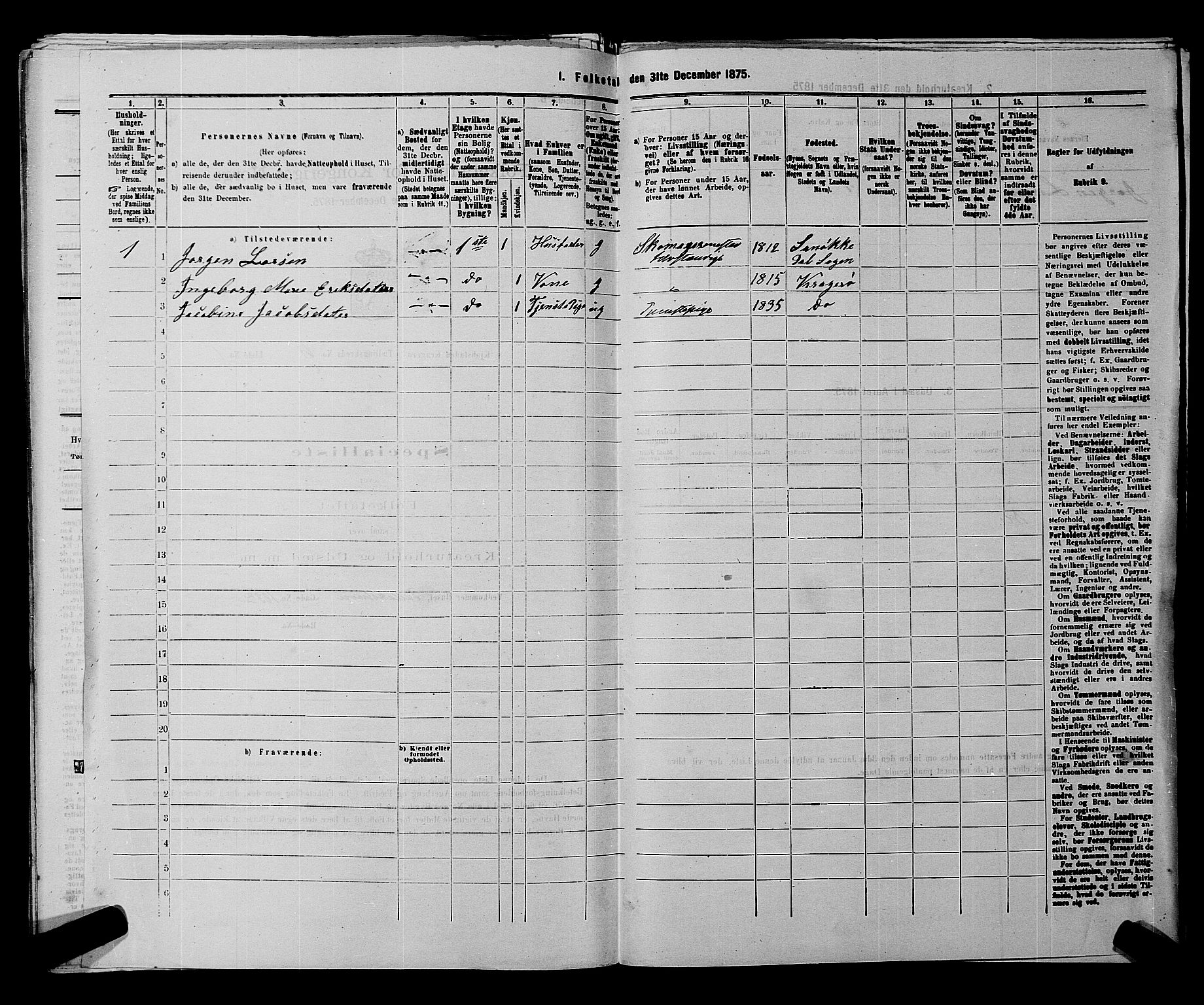 SAKO, 1875 census for 0801P Kragerø, 1875, p. 1392