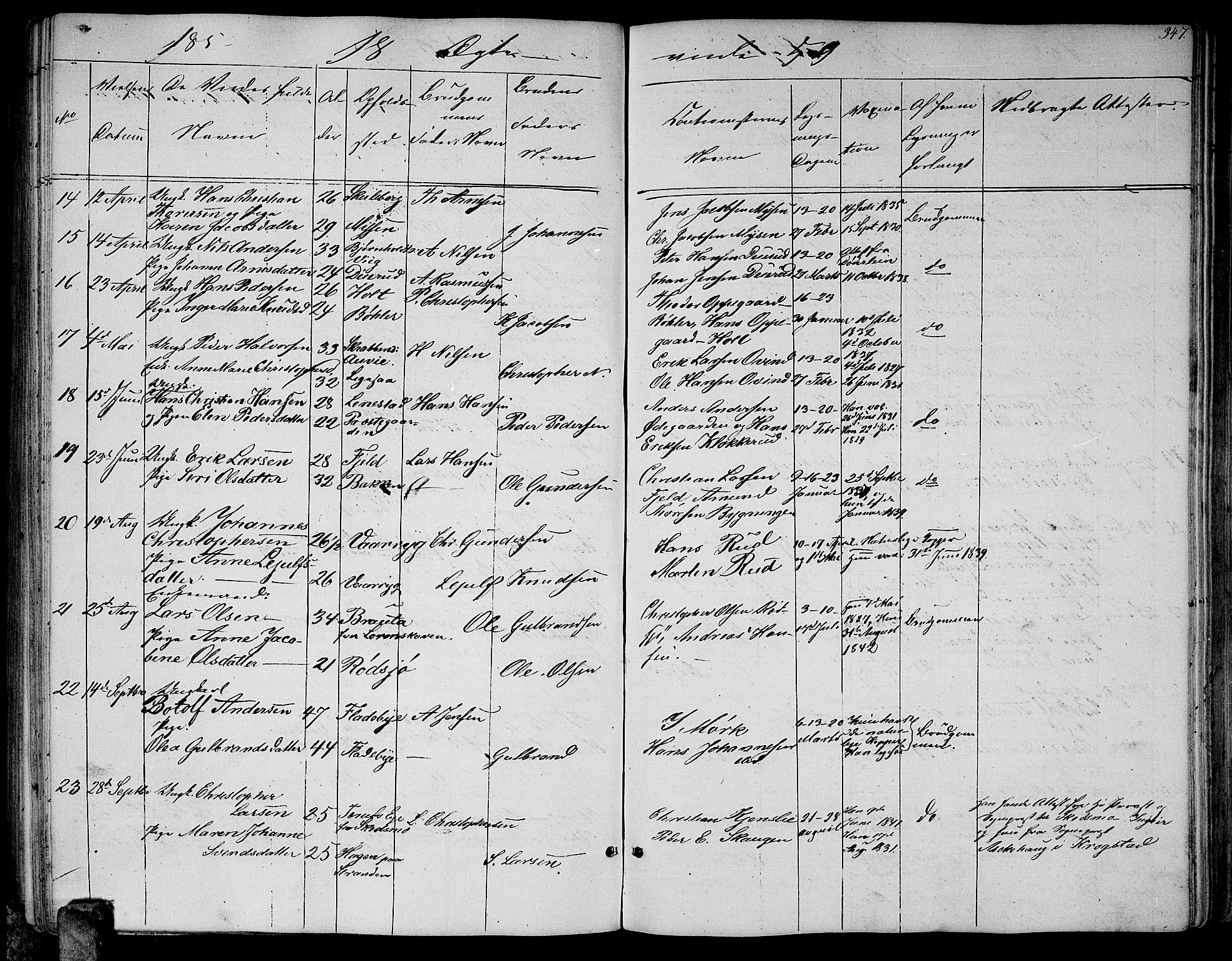 Enebakk prestekontor Kirkebøker, AV/SAO-A-10171c/G/Ga/L0004: Parish register (copy) no. I 4, 1850-1866, p. 347