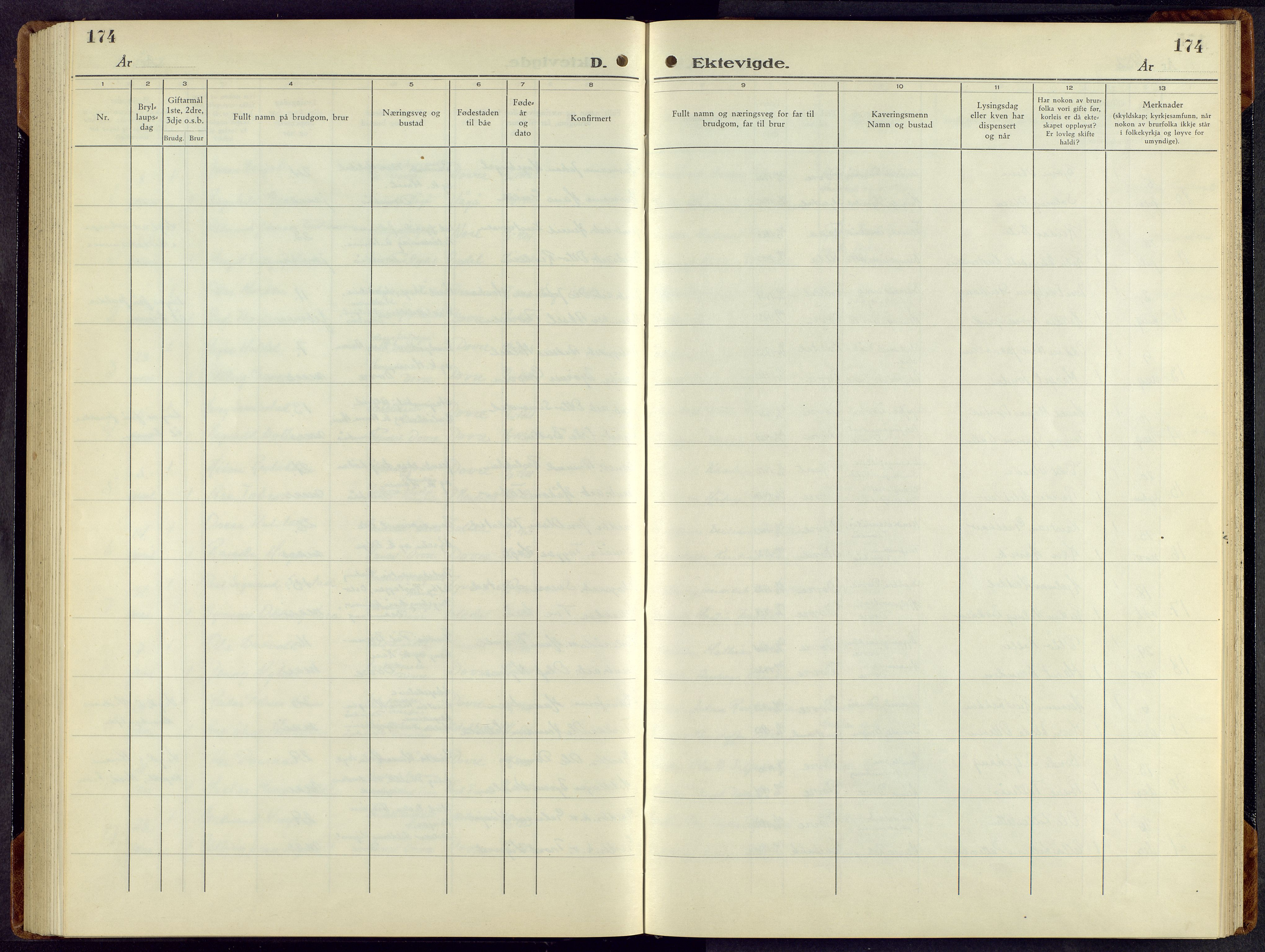 Dovre prestekontor, SAH/PREST-066/H/Ha/Hab/L0005: Parish register (copy) no. 5, 1950-1966, p. 174