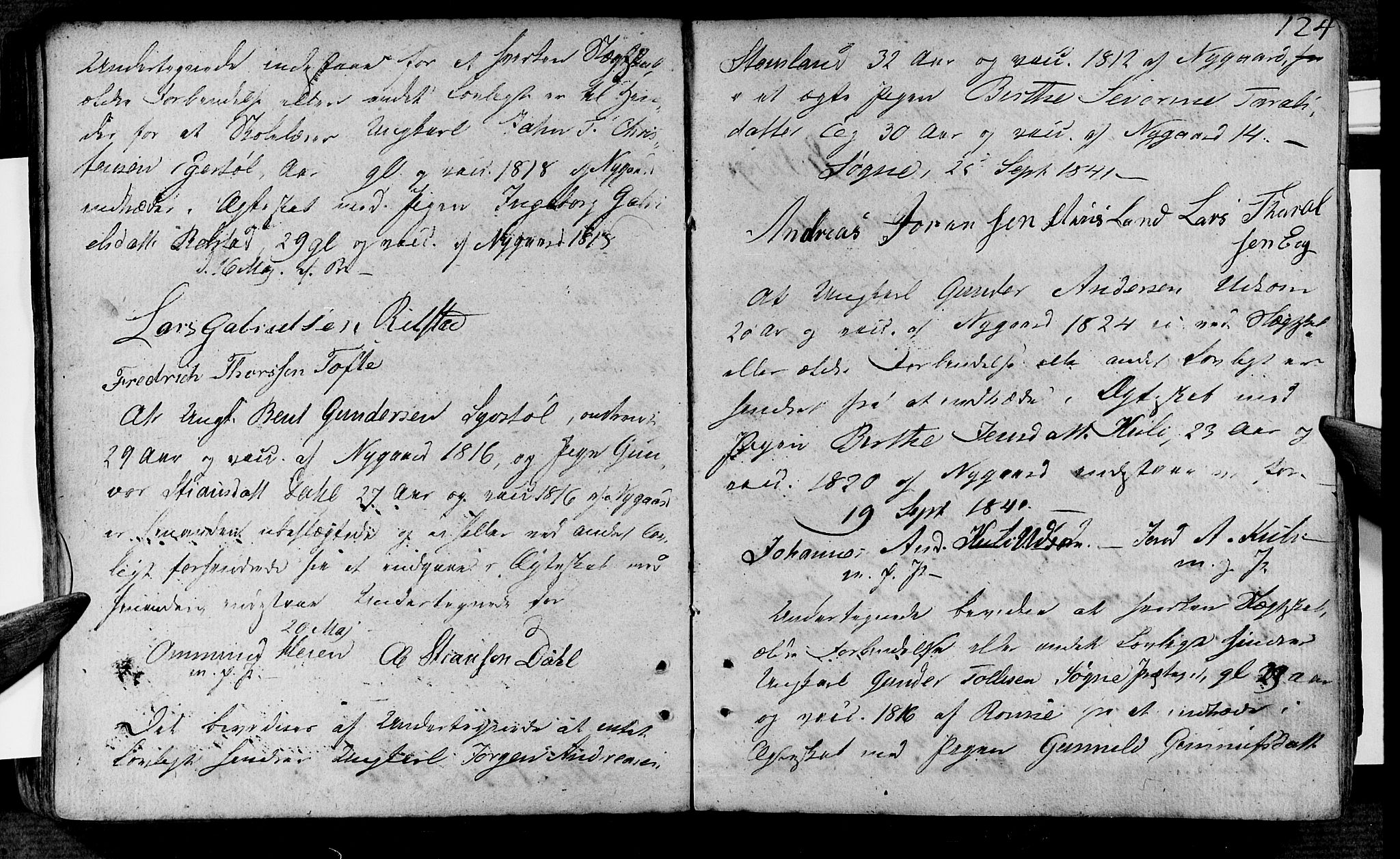 Søgne sokneprestkontor, SAK/1111-0037/F/Fa/Fab/L0007: Parish register (official) no. A 7, 1791-1851, p. 124
