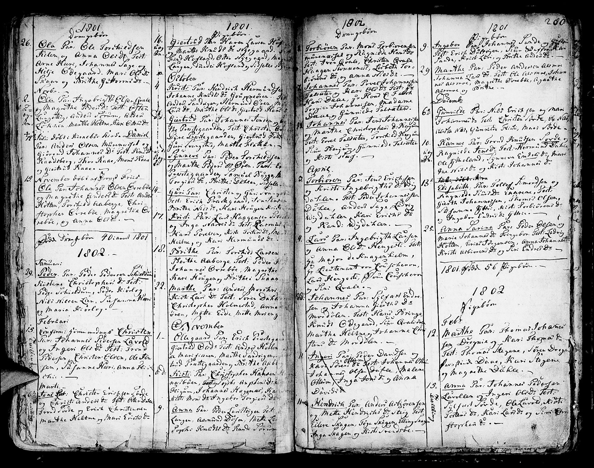 Luster sokneprestembete, SAB/A-81101/H/Haa/Haaa/L0001: Parish register (official) no. A 1, 1731-1803, p. 280