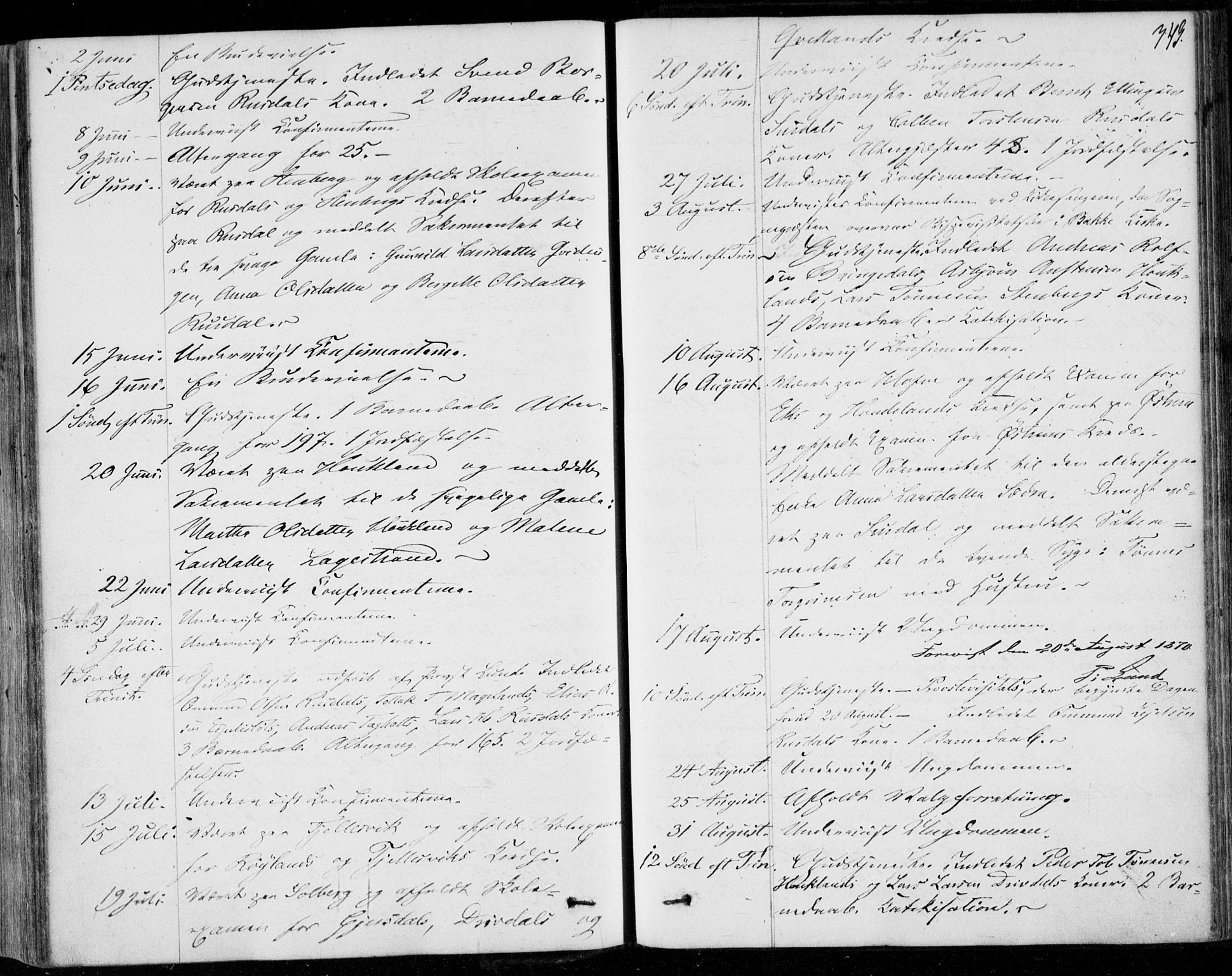 Lund sokneprestkontor, AV/SAST-A-101809/S06/L0009: Parish register (official) no. A 8, 1853-1877, p. 343