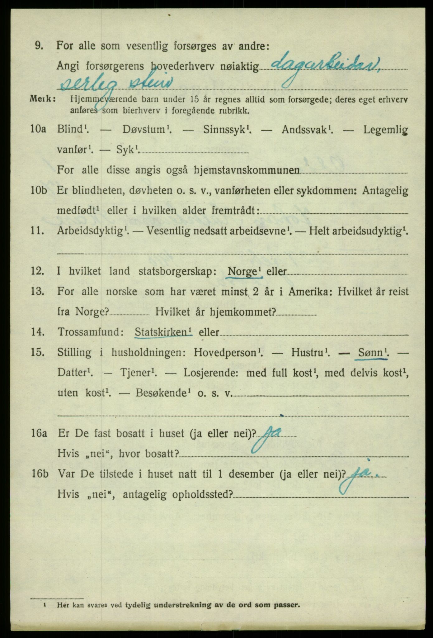 SAB, 1920 census for Odda, 1920, p. 1836