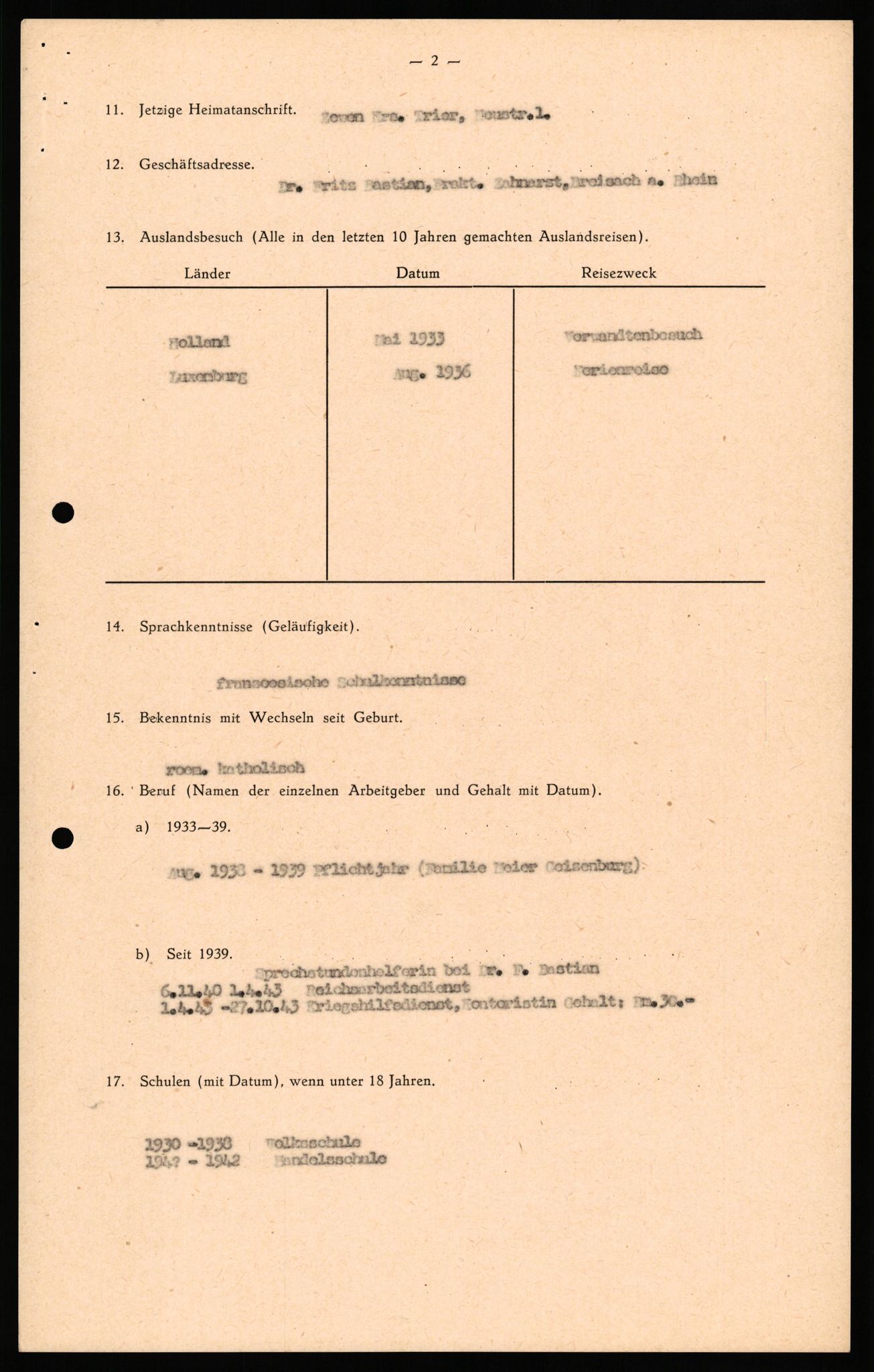 Forsvaret, Forsvarets overkommando II, AV/RA-RAFA-3915/D/Db/L0034: CI Questionaires. Tyske okkupasjonsstyrker i Norge. Tyskere., 1945-1946, p. 66