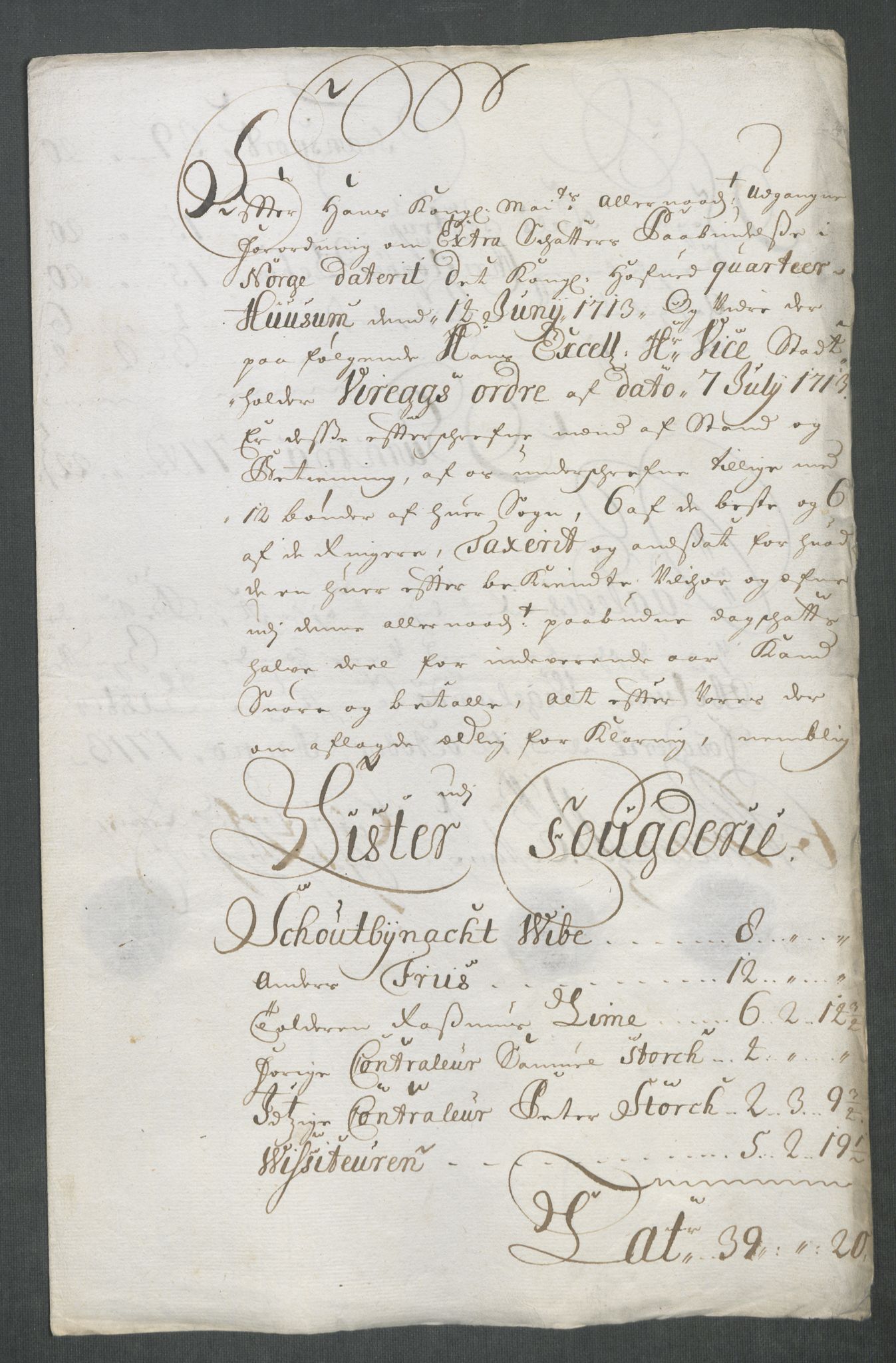 Rentekammeret inntil 1814, Reviderte regnskaper, Fogderegnskap, AV/RA-EA-4092/R43/L2556: Fogderegnskap Lista og Mandal, 1713, p. 175