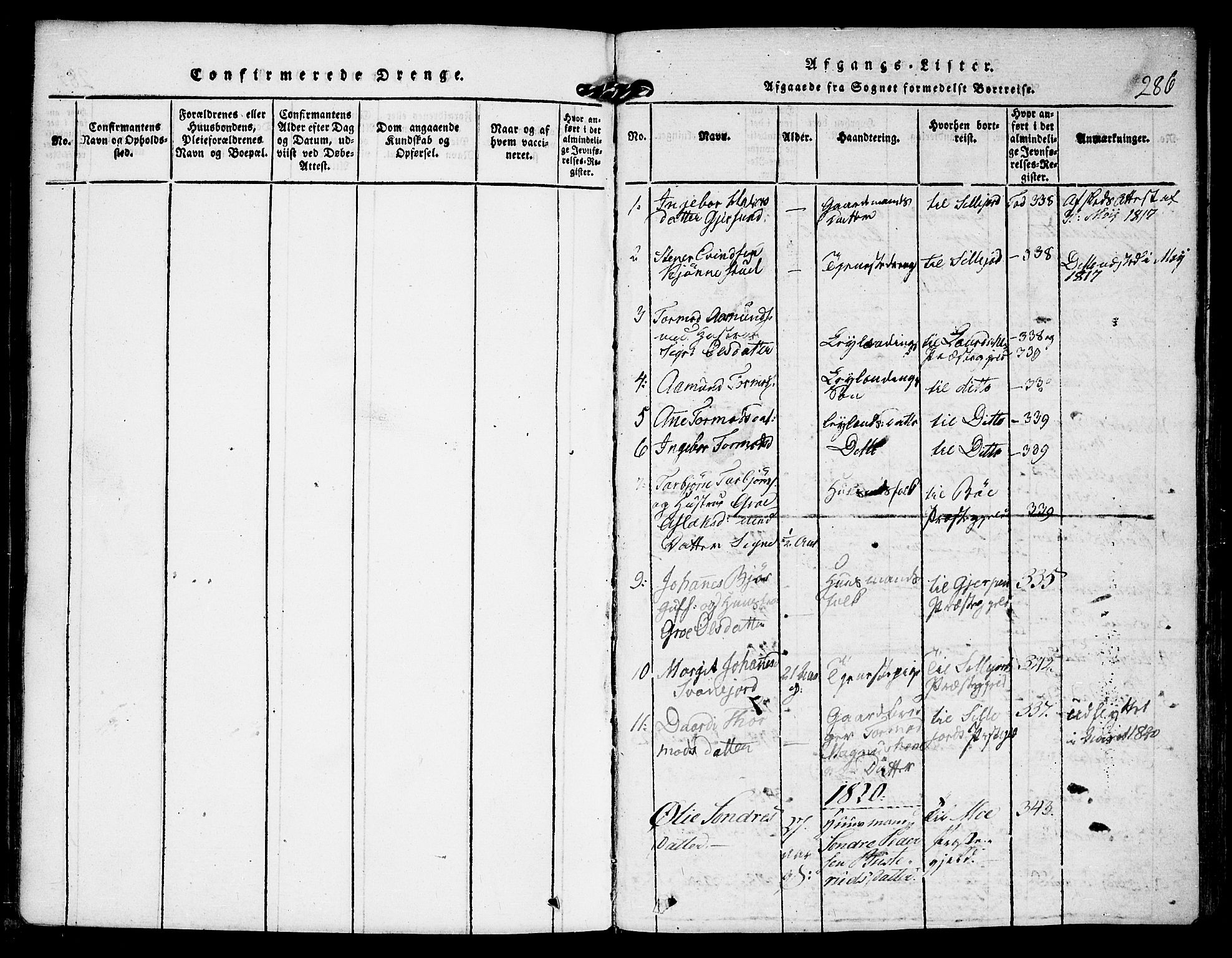 Kviteseid kirkebøker, SAKO/A-276/F/Fb/L0001: Parish register (official) no. II 1, 1815-1836, p. 286