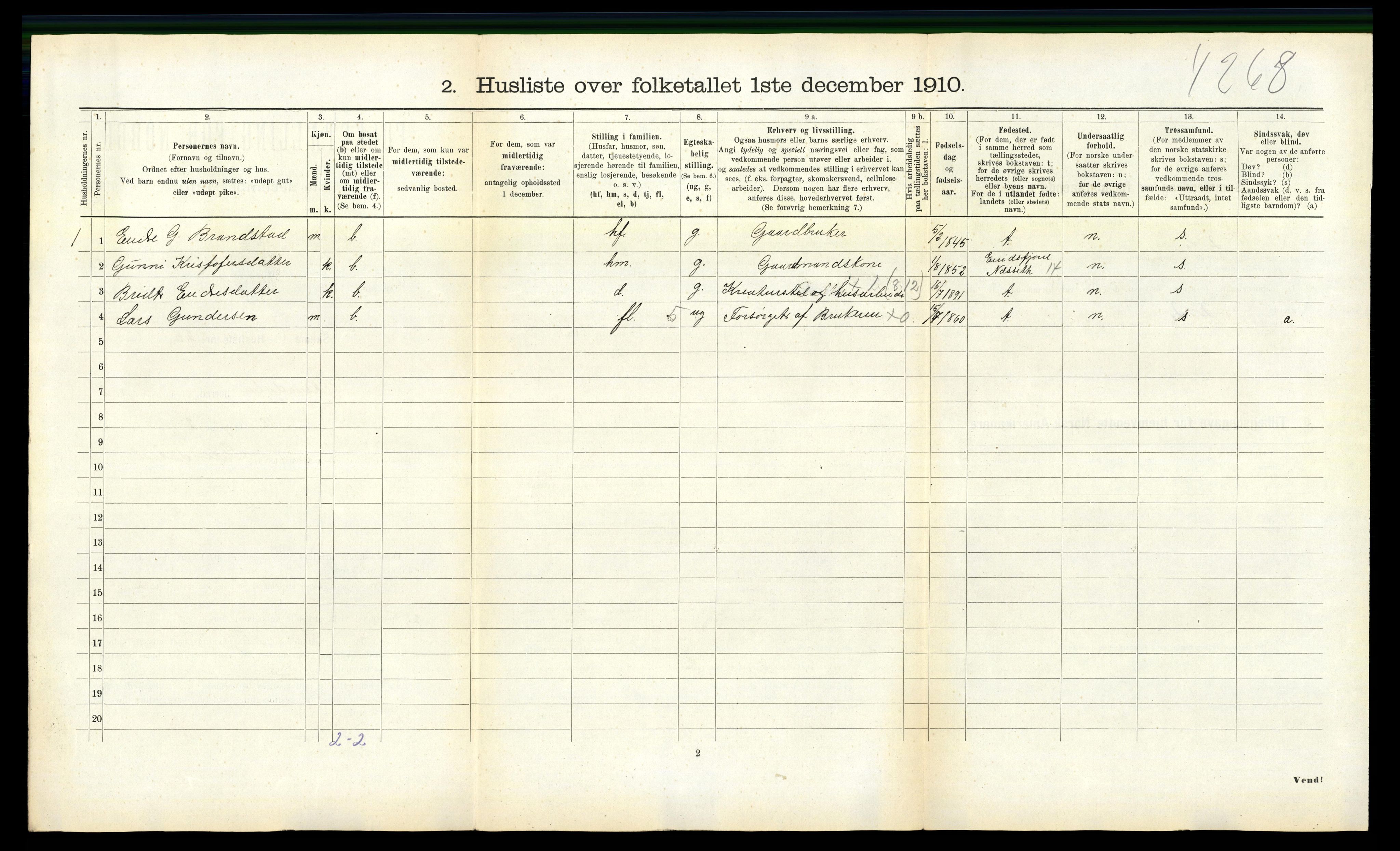 RA, 1910 census for Øksendal, 1910, p. 153