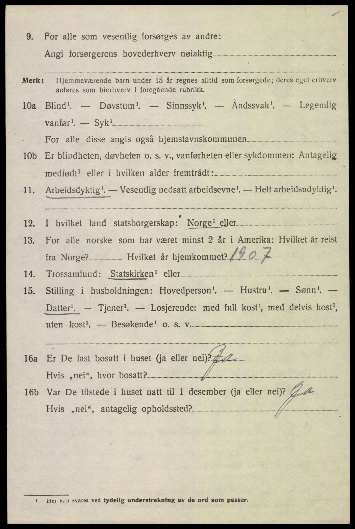 SAK, 1920 census for Spangereid, 1920, p. 3178