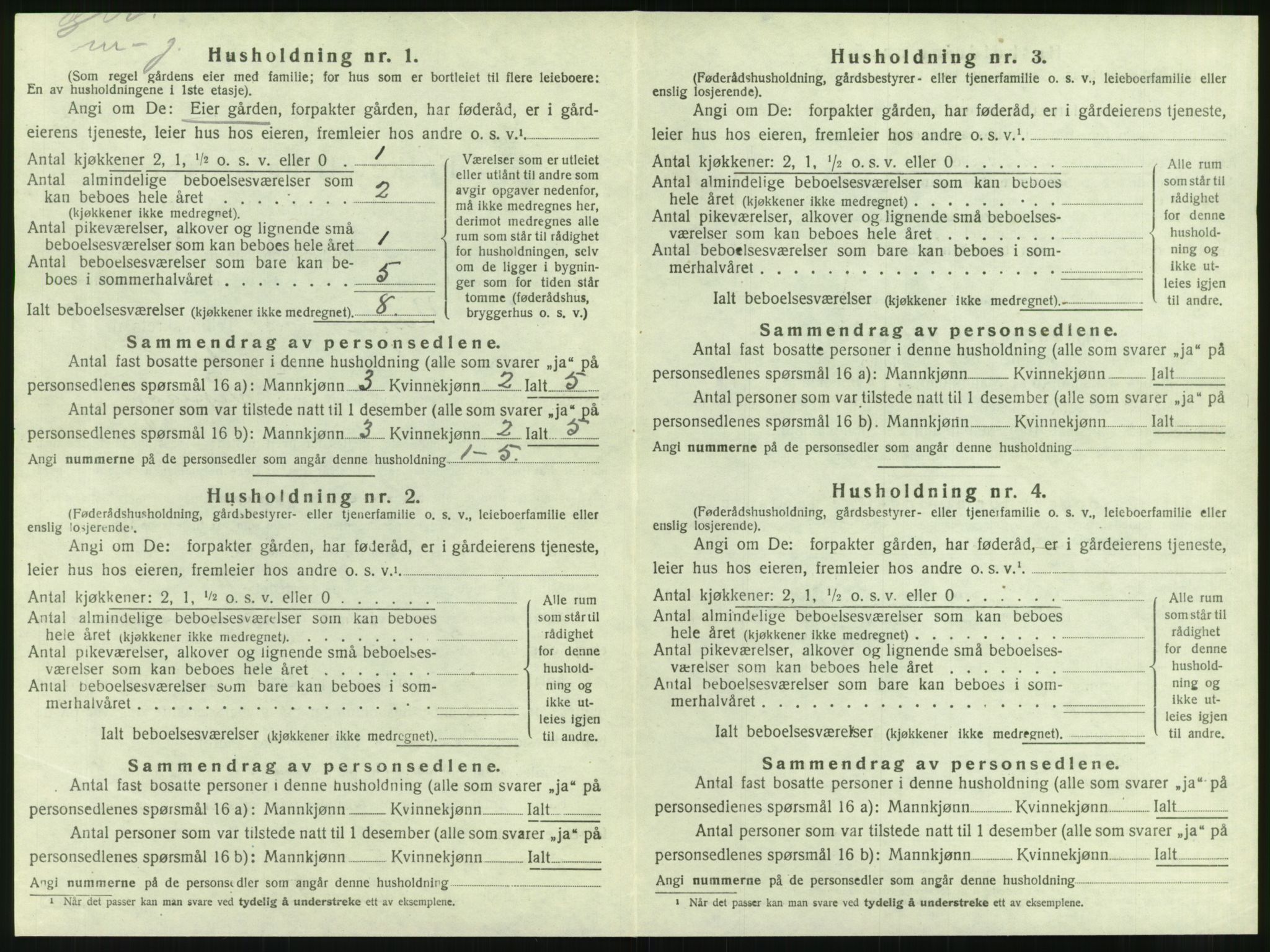 SAT, 1920 census for Nesna, 1920, p. 932