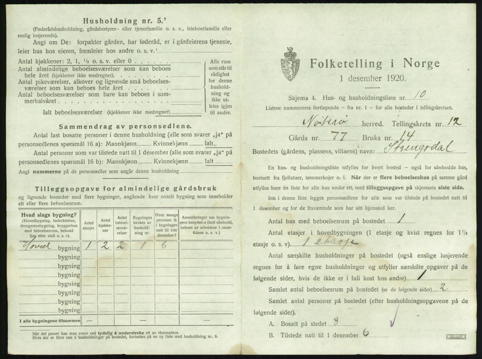 SAKO, 1920 census for Nøtterøy, 1920, p. 2471
