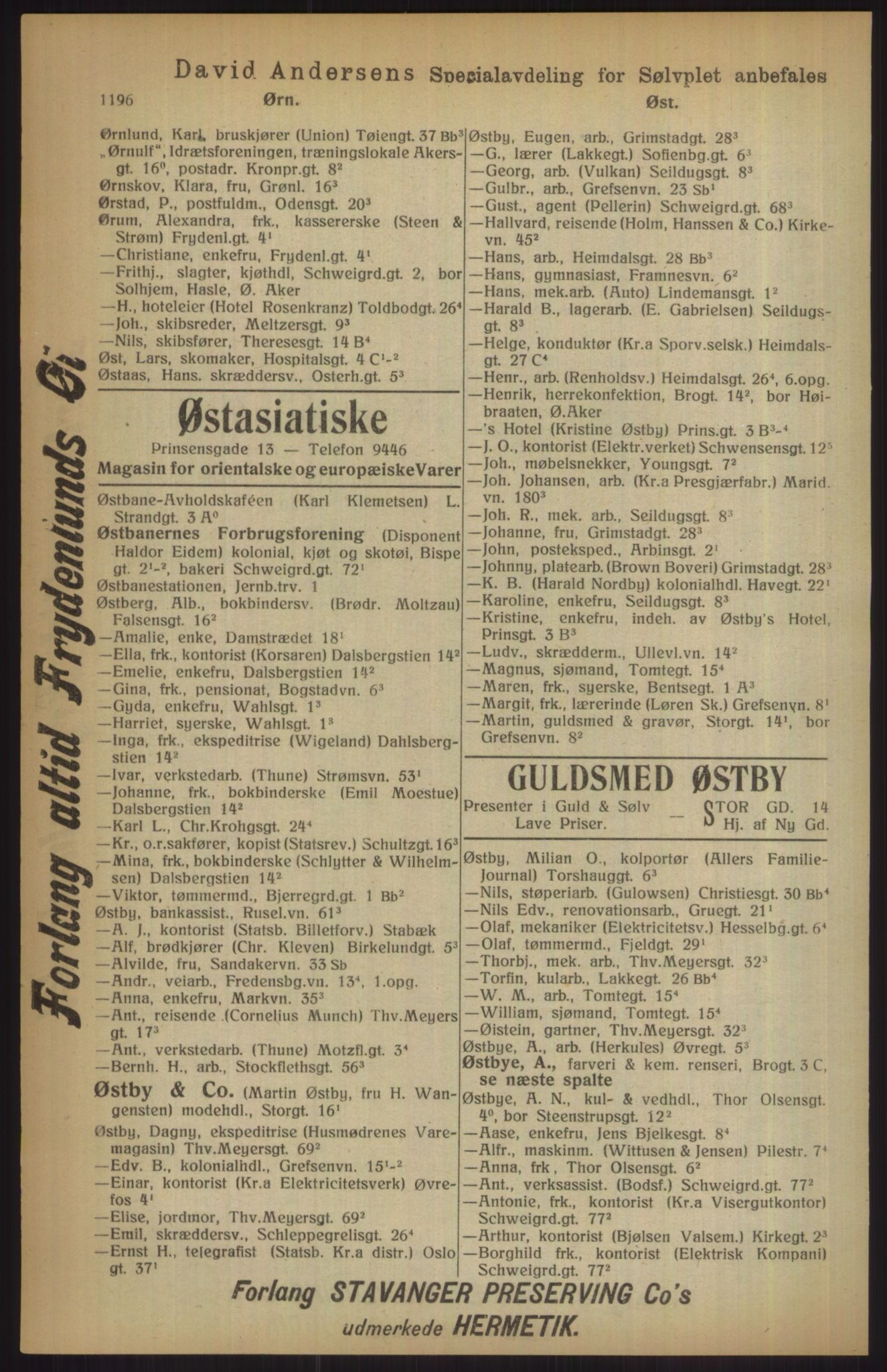 Kristiania/Oslo adressebok, PUBL/-, 1915, p. 1196