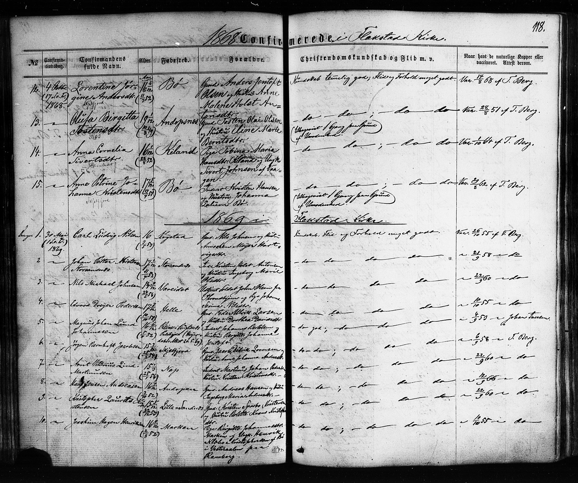 Ministerialprotokoller, klokkerbøker og fødselsregistre - Nordland, SAT/A-1459/885/L1203: Parish register (official) no. 885A04, 1859-1877, p. 118