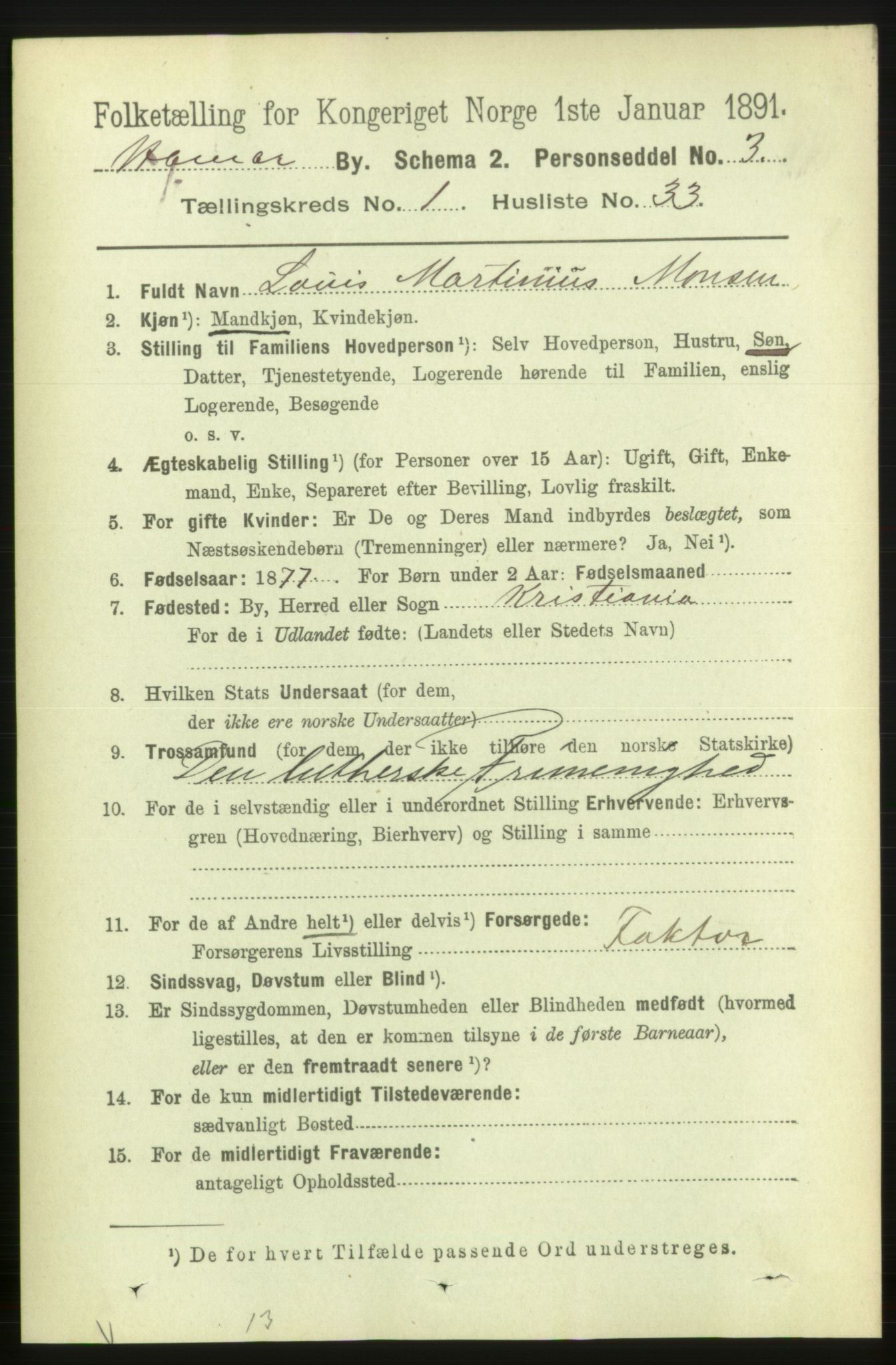 RA, 1891 census for 0401 Hamar, 1891, p. 456