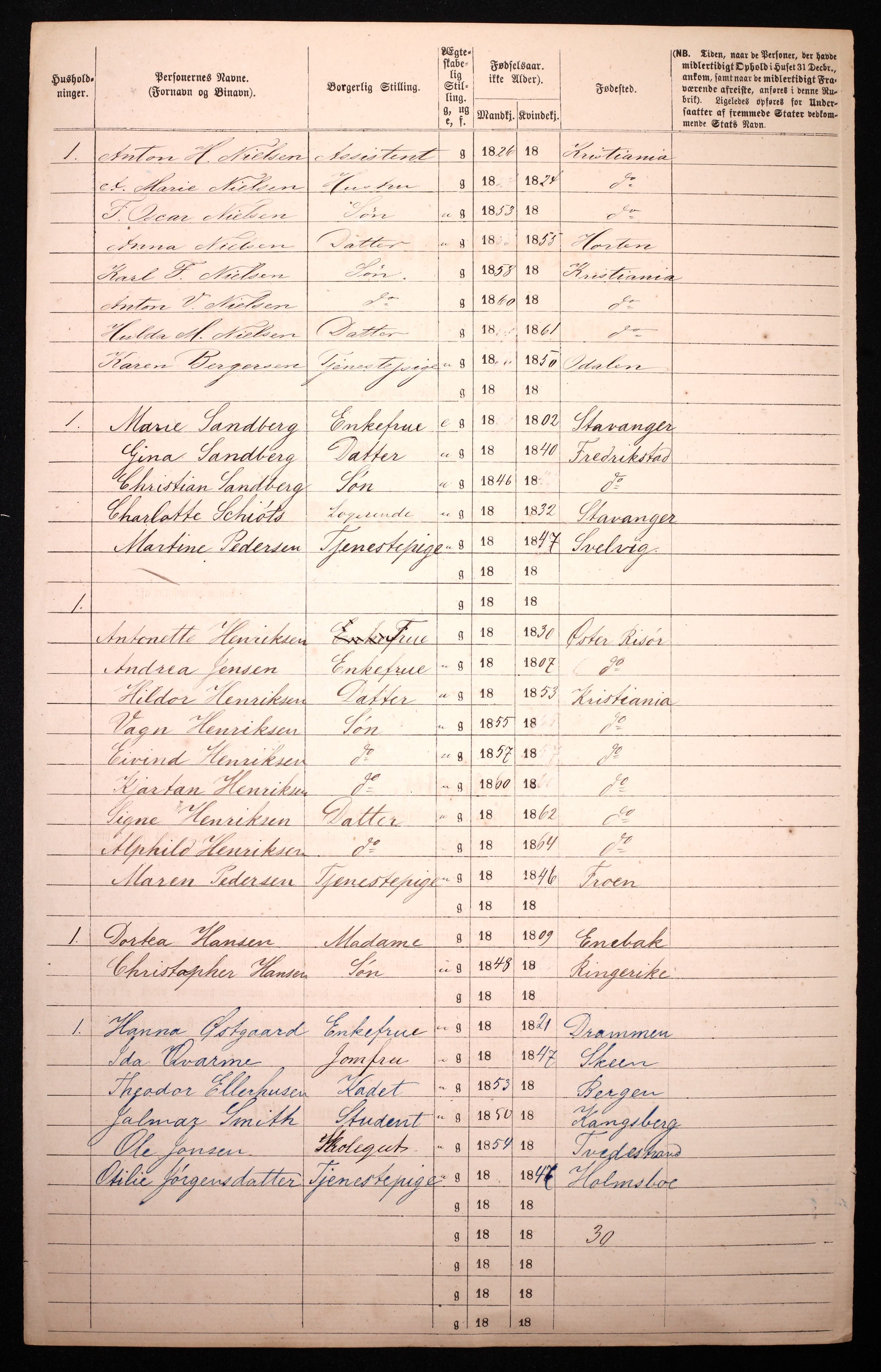RA, 1870 census for 0301 Kristiania, 1870, p. 565
