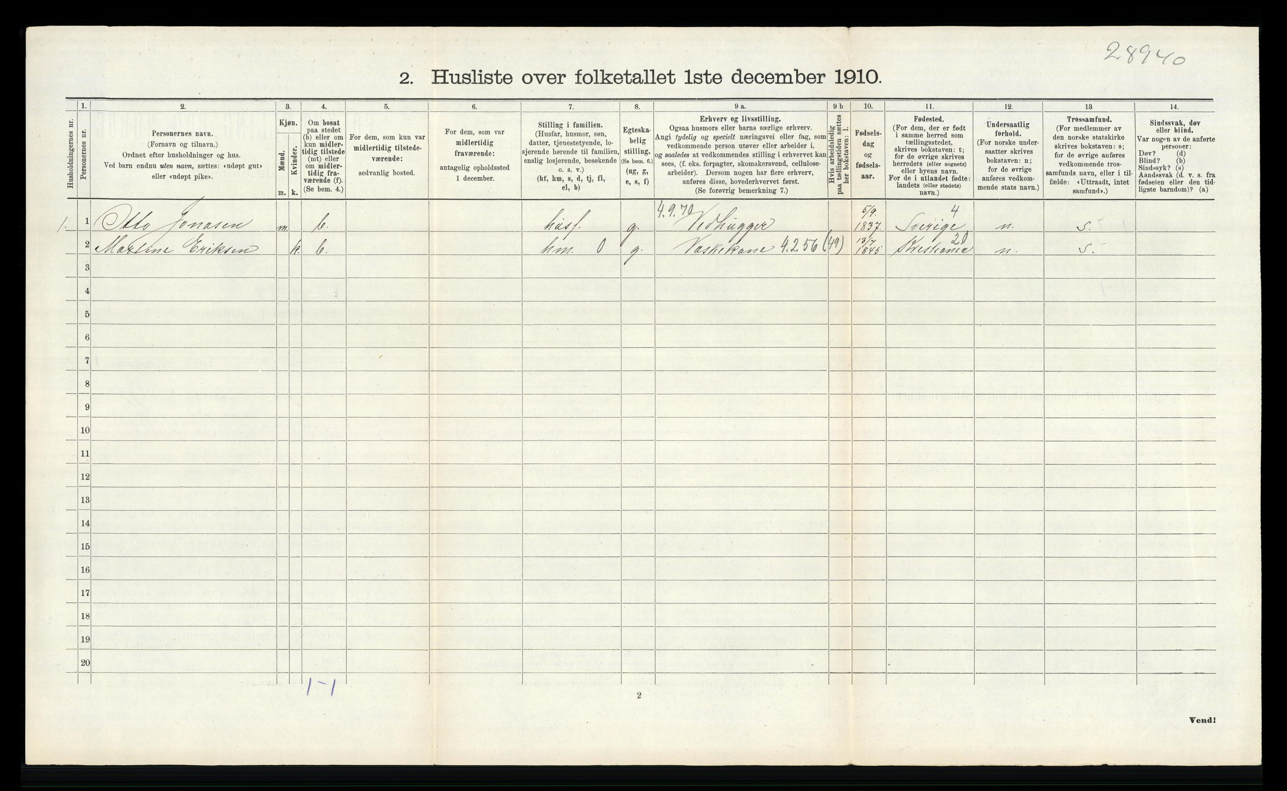 RA, 1910 census for Lier, 1910, p. 1881