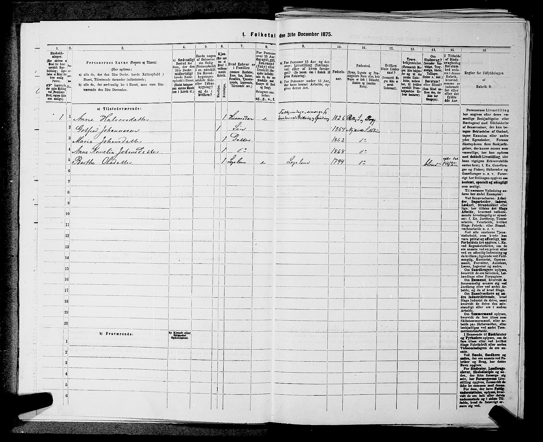 SAKO, 1875 census for 0623P Modum, 1875, p. 1788