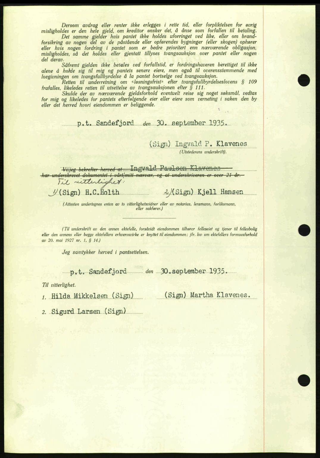 Sandar sorenskriveri, AV/SAKO-A-86/G/Ga/Gab/L0001: Mortgage book no. B-1 og B-3 - B-9, 1936-1944, Diary no: : 723/1940