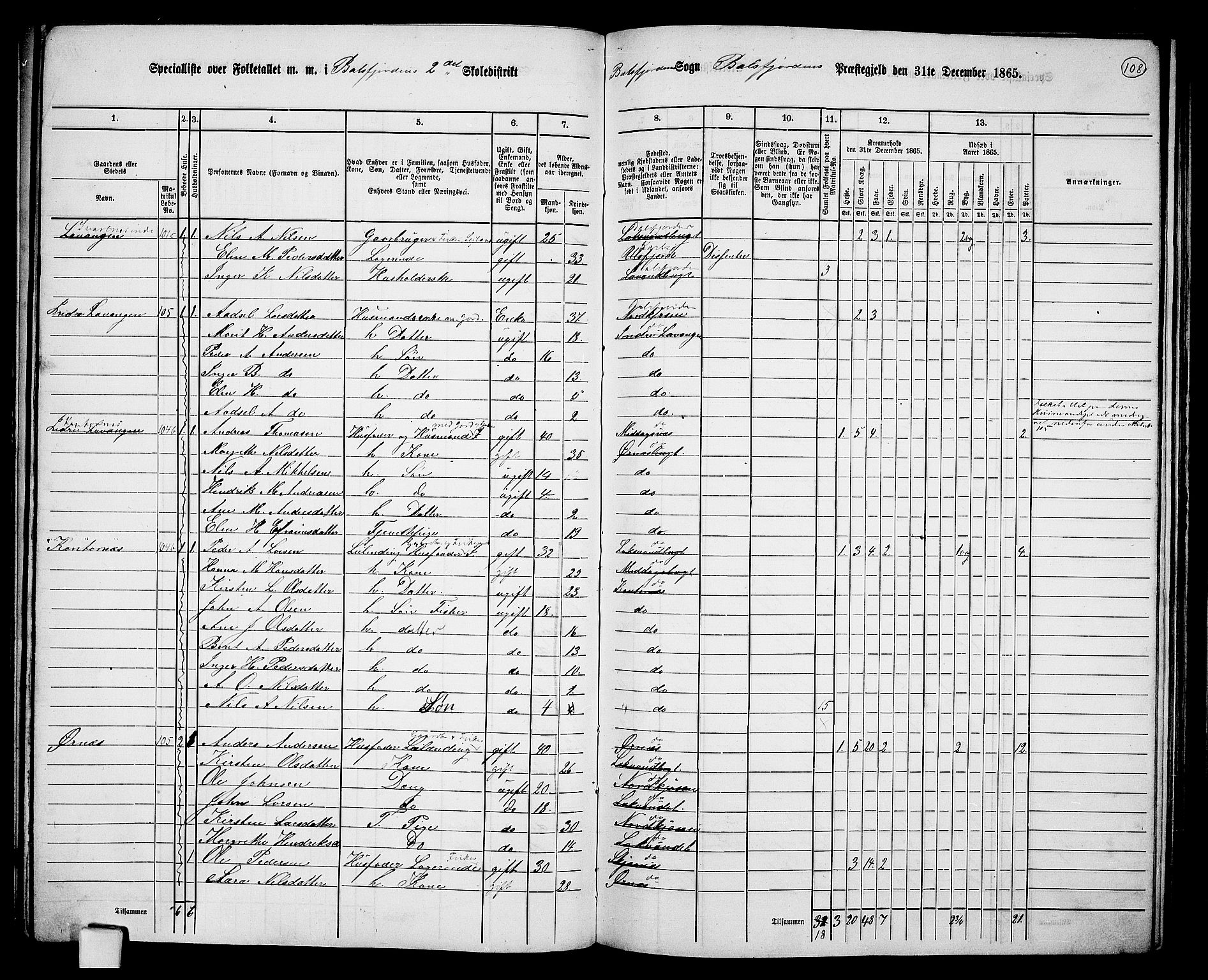 RA, 1865 census for Balsfjord, 1865, p. 47