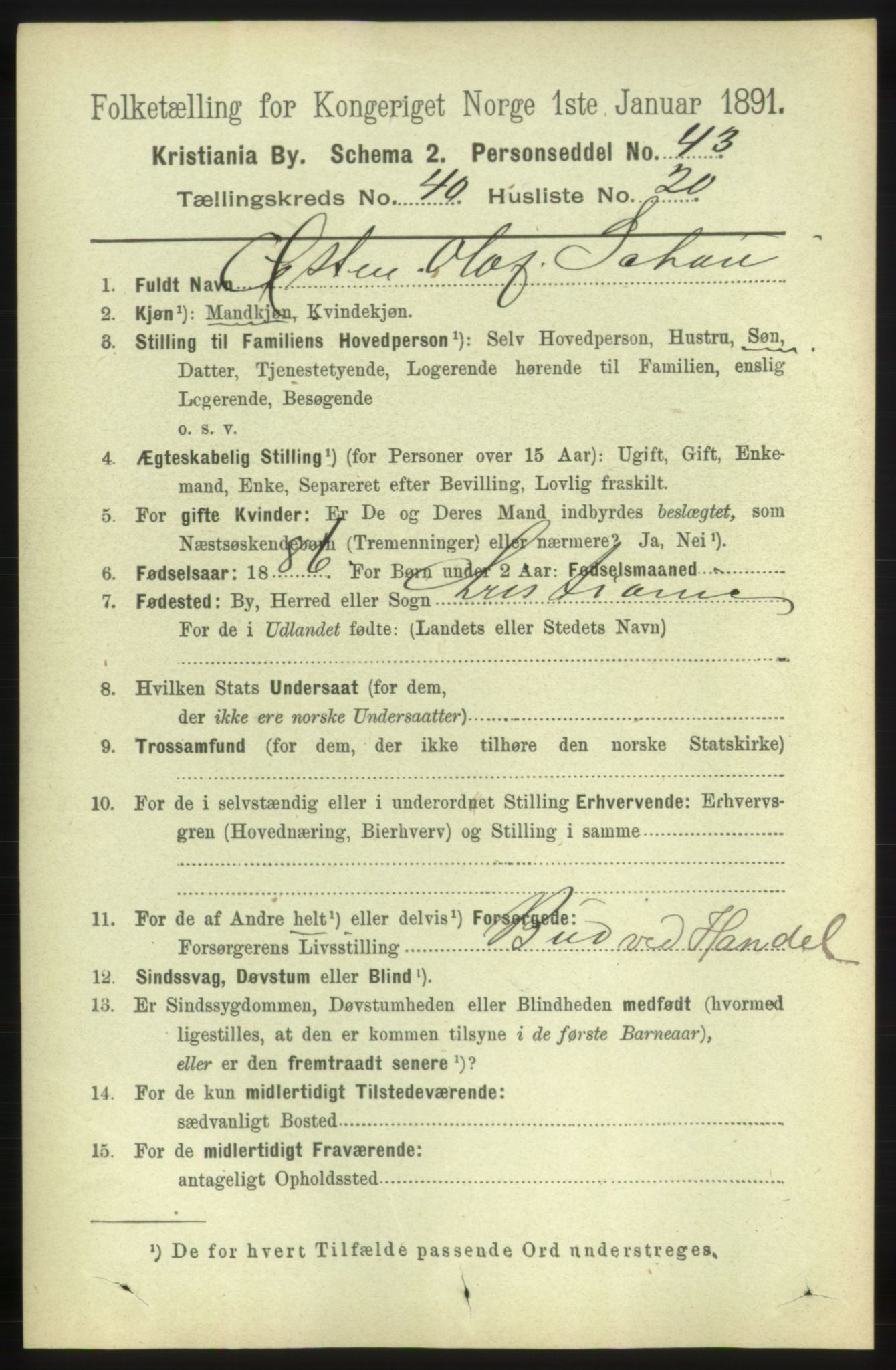 RA, 1891 census for 0301 Kristiania, 1891, p. 23482