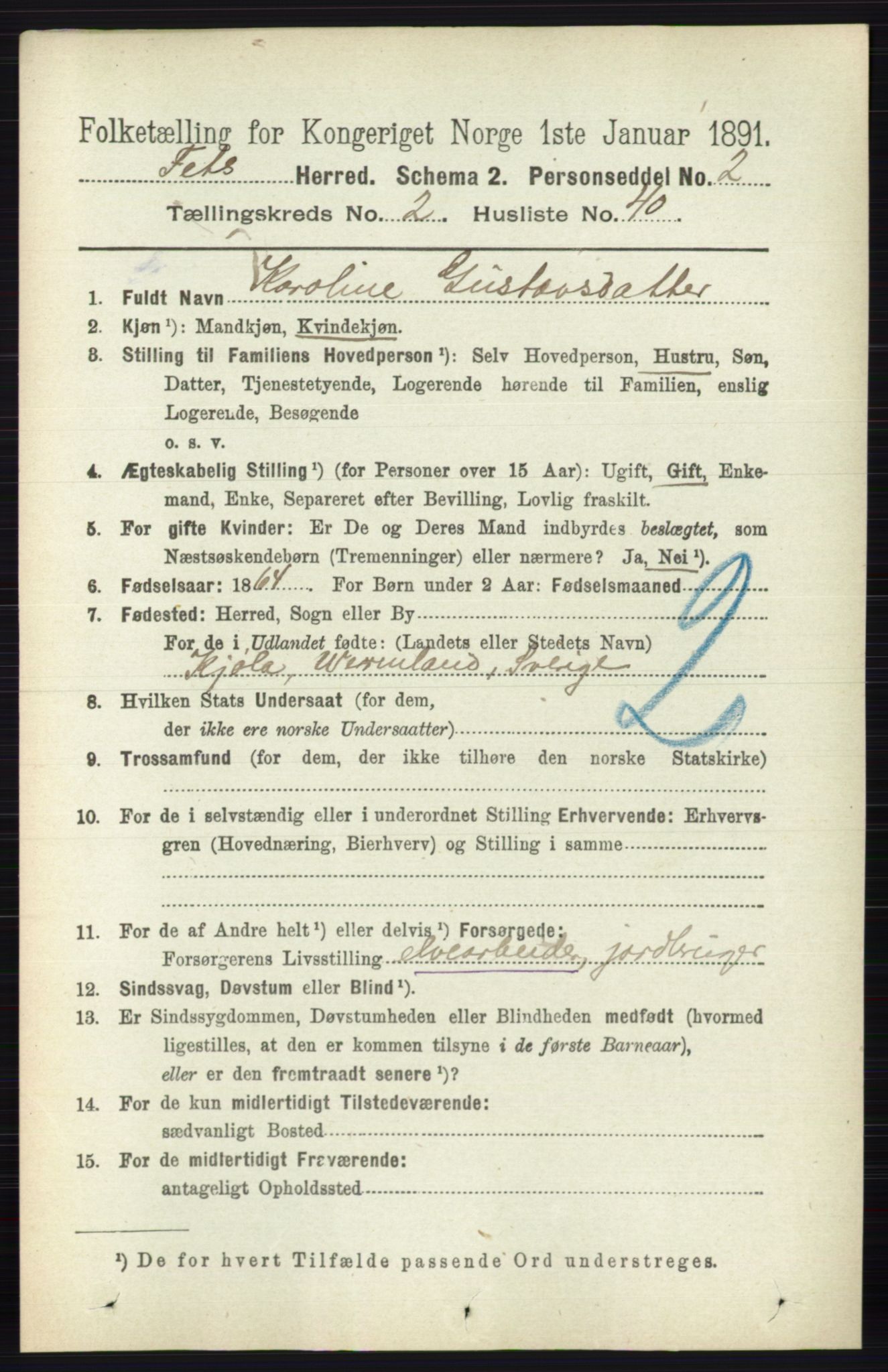 RA, 1891 census for 0227 Fet, 1891, p. 772