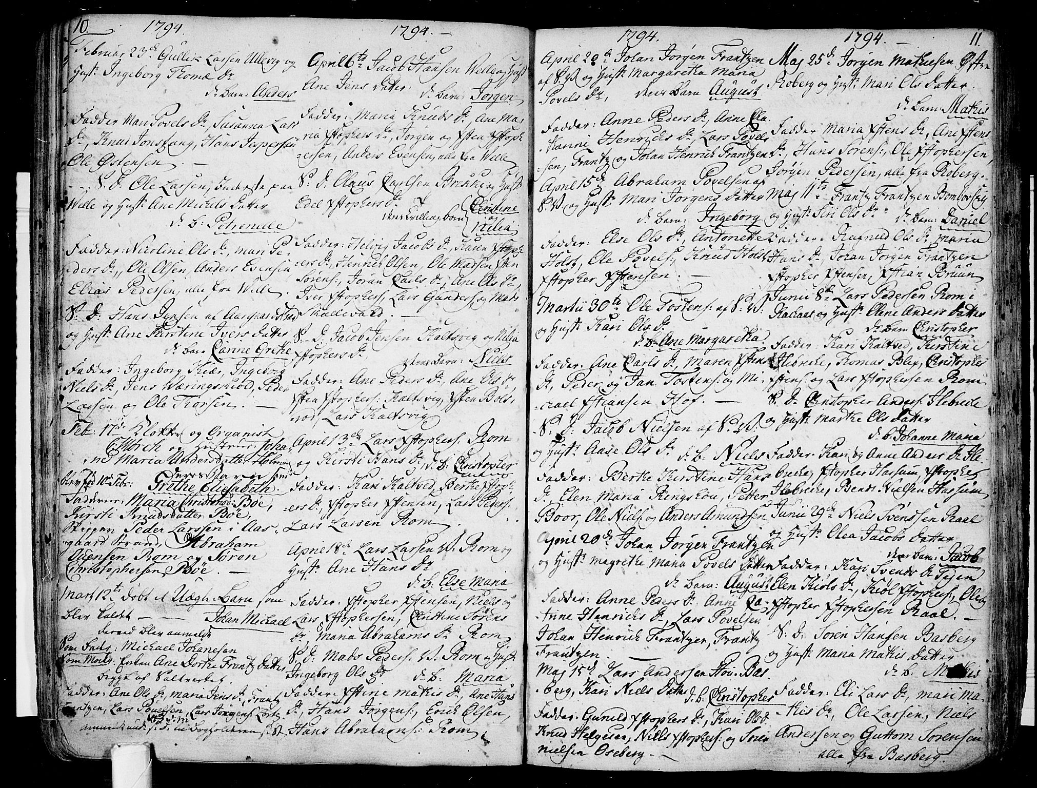 Sem kirkebøker, SAKO/A-5/F/Fb/L0003: Parish register (official) no. II 3, 1792-1814, p. 10-11