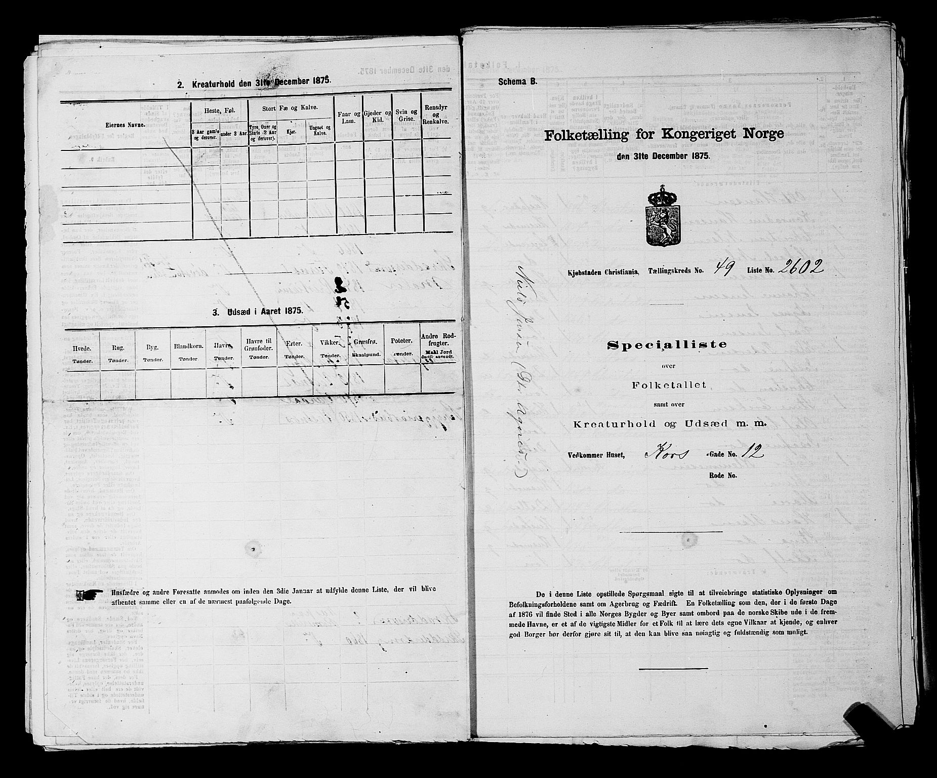 RA, 1875 census for 0301 Kristiania, 1875, p. 7272