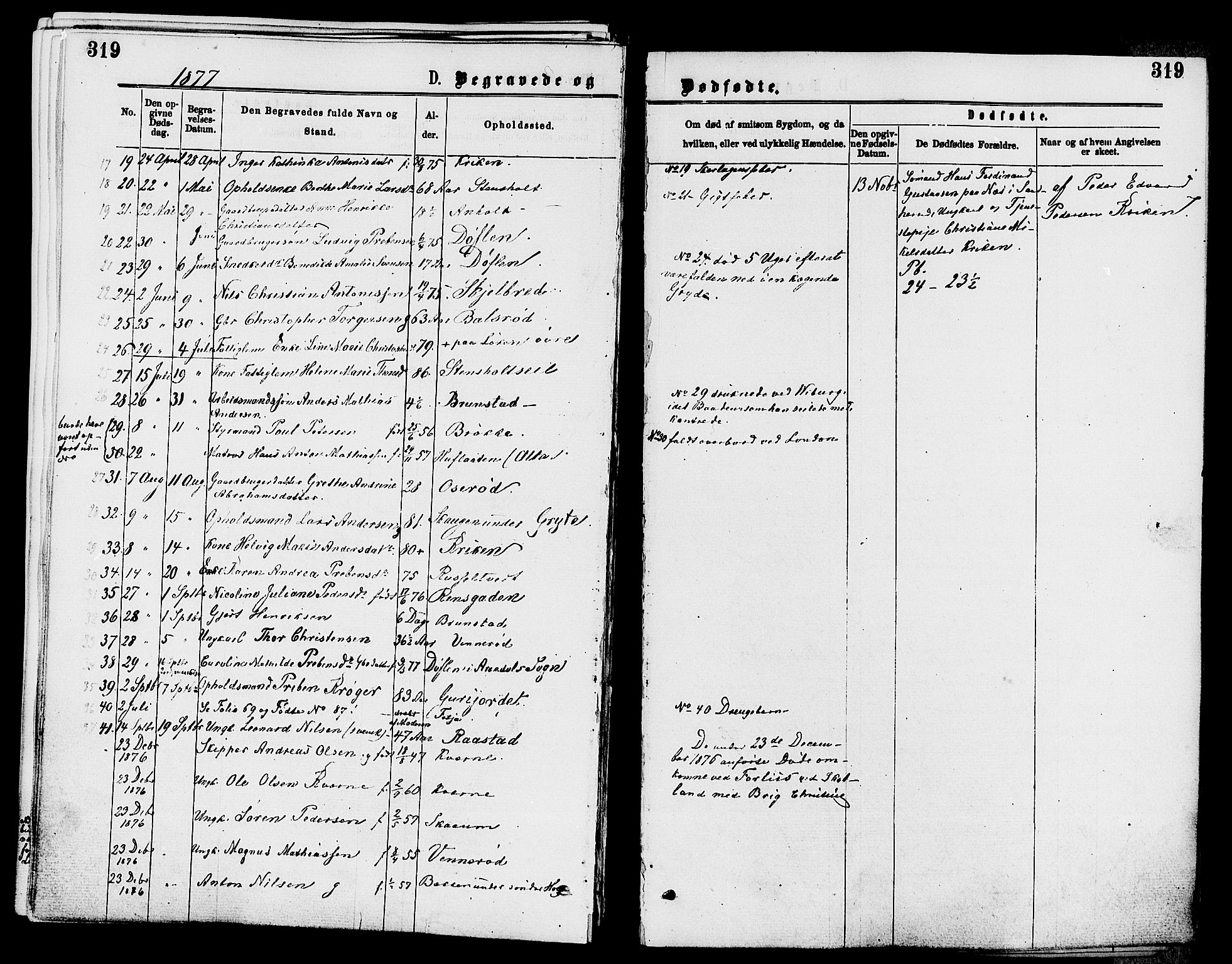 Stokke kirkebøker, SAKO/A-320/F/Fa/L0009: Parish register (official) no. I 9, 1872-1883, p. 319