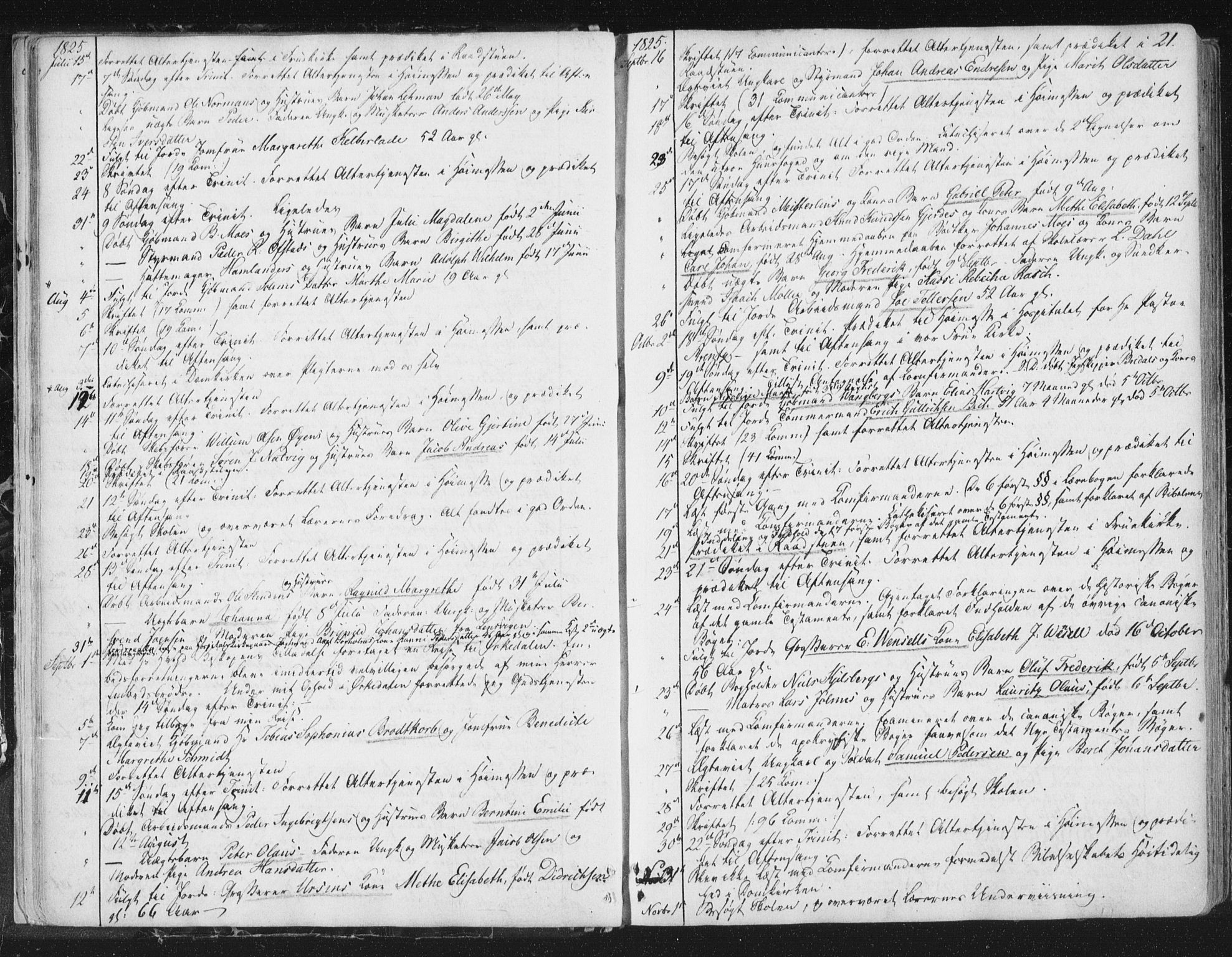 Ministerialprotokoller, klokkerbøker og fødselsregistre - Sør-Trøndelag, SAT/A-1456/602/L0127: Curate's parish register no. 602B01, 1821-1875, p. 21