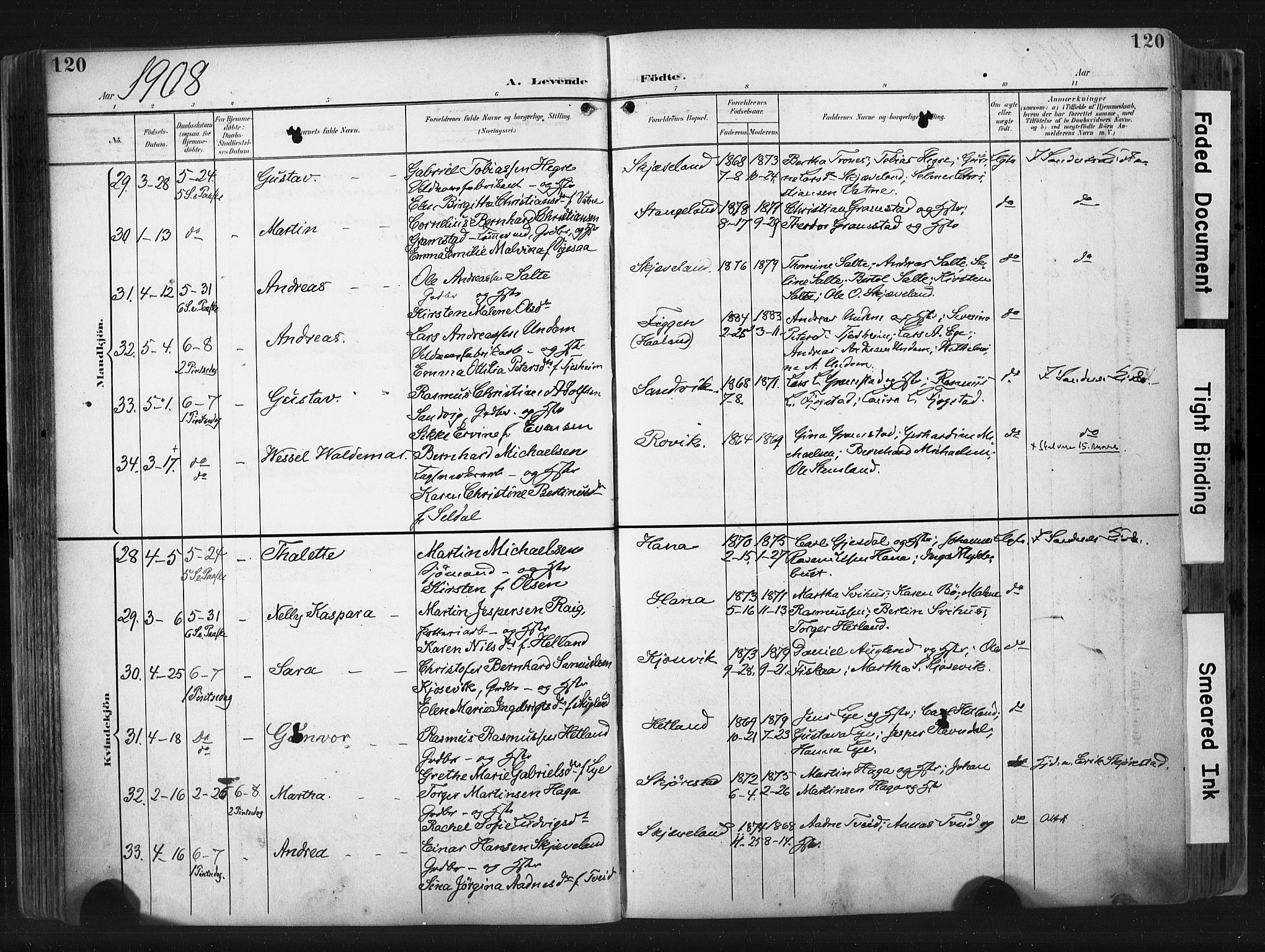 Høyland sokneprestkontor, AV/SAST-A-101799/001/30BA/L0015: Parish register (official) no. A 14, 1899-1911, p. 120