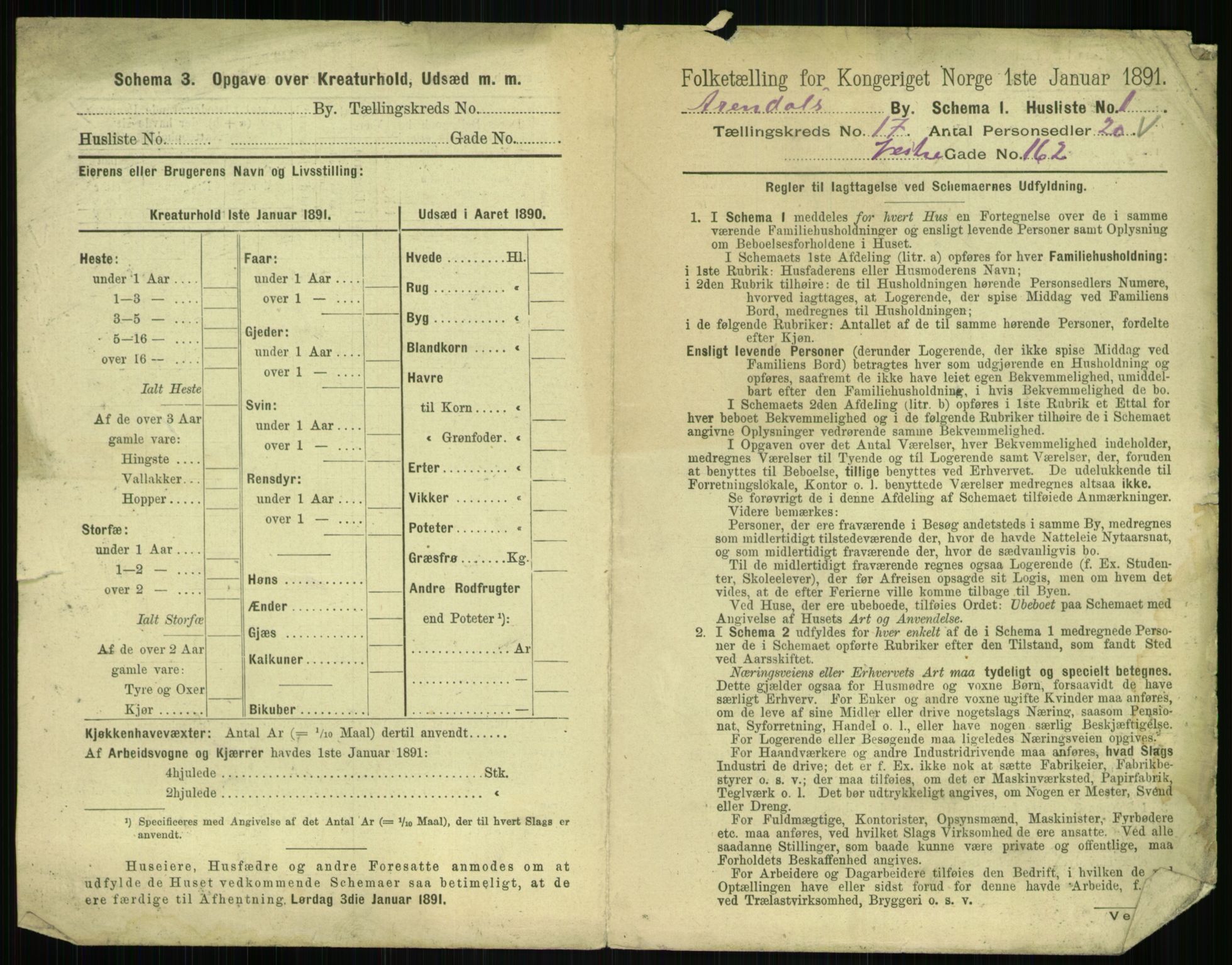 RA, 1891 census for 0903 Arendal, 1891, p. 902