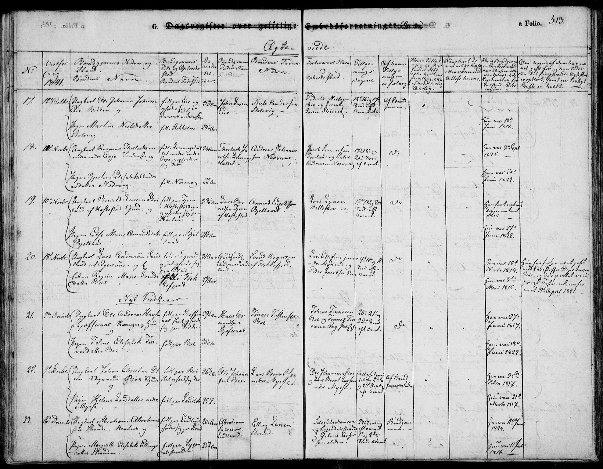 Sokndal sokneprestkontor, SAST/A-101808: Parish register (official) no. A 7.2, 1826-1842, p. 513