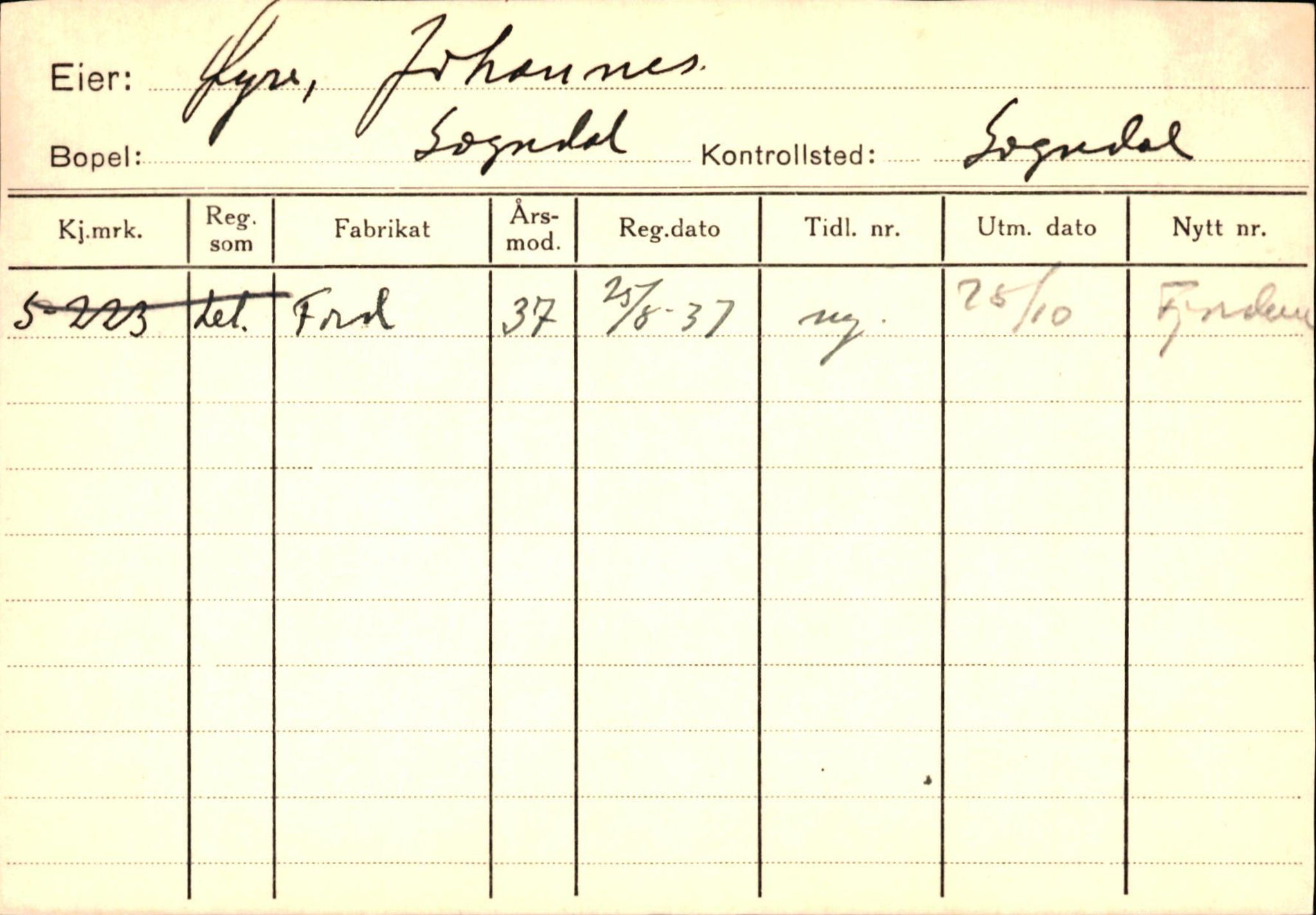 Statens vegvesen, Sogn og Fjordane vegkontor, AV/SAB-A-5301/4/F/L0125: Eigarregister Sogndal V-Å. Aurland A-Å. Fjaler A-N, 1945-1975, p. 298