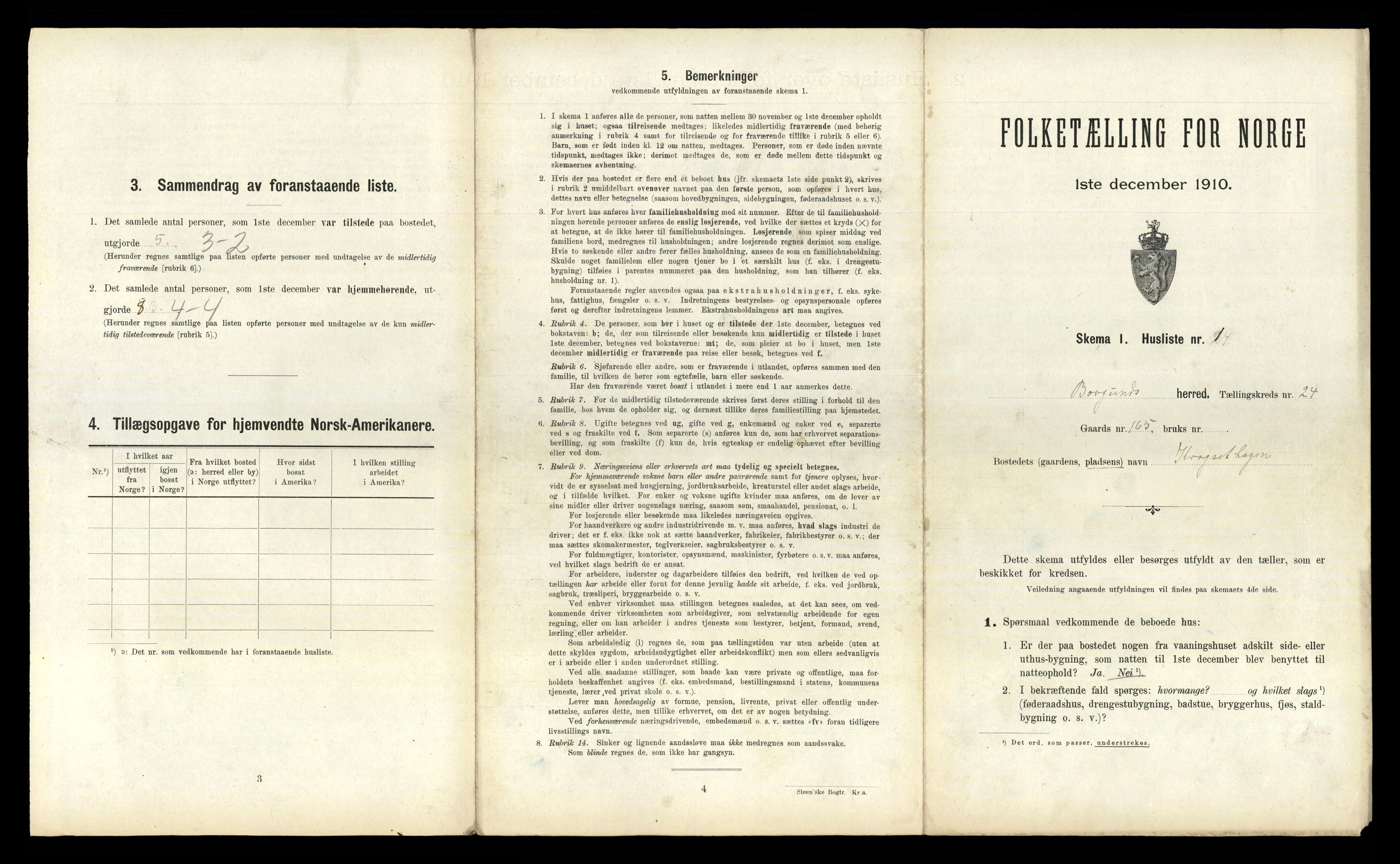 RA, 1910 census for Borgund, 1910, p. 1795