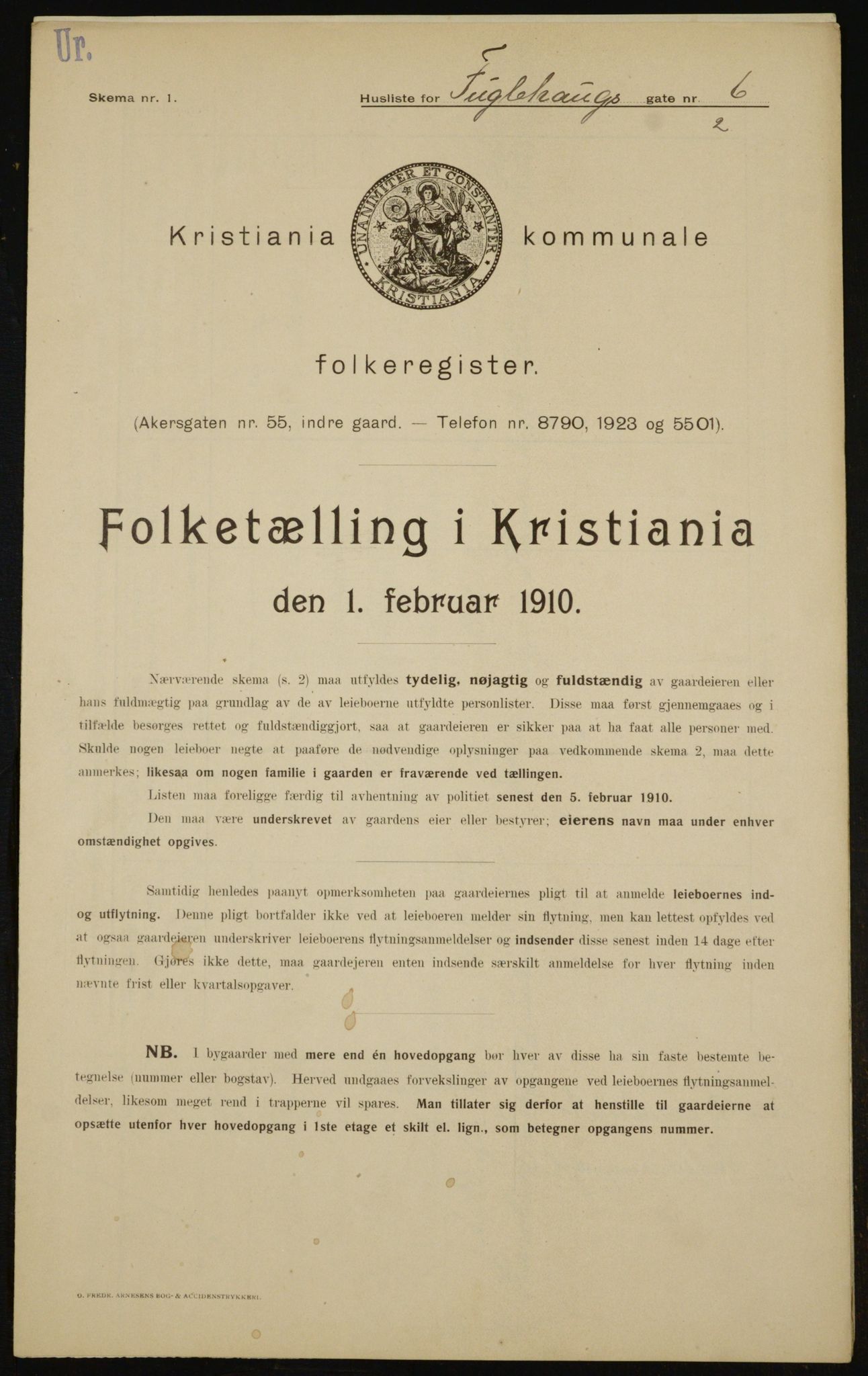 OBA, Municipal Census 1910 for Kristiania, 1910, p. 26986