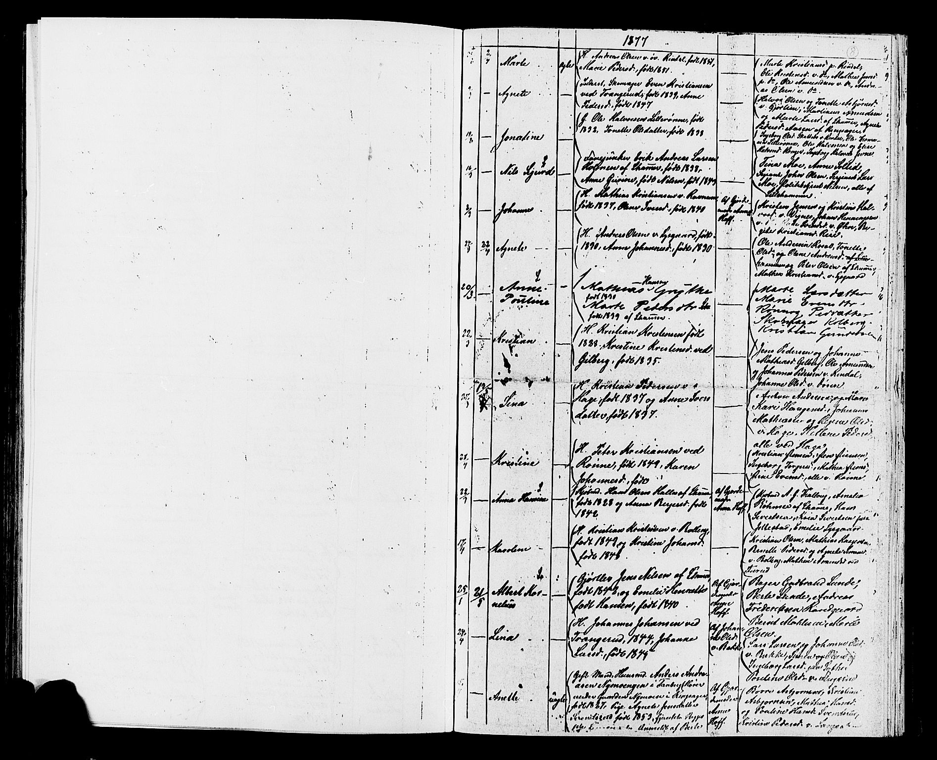 Fåberg prestekontor, AV/SAH-PREST-086/H/Ha/Hab/L0007: Parish register (copy) no. 7, 1856-1891, p. 8