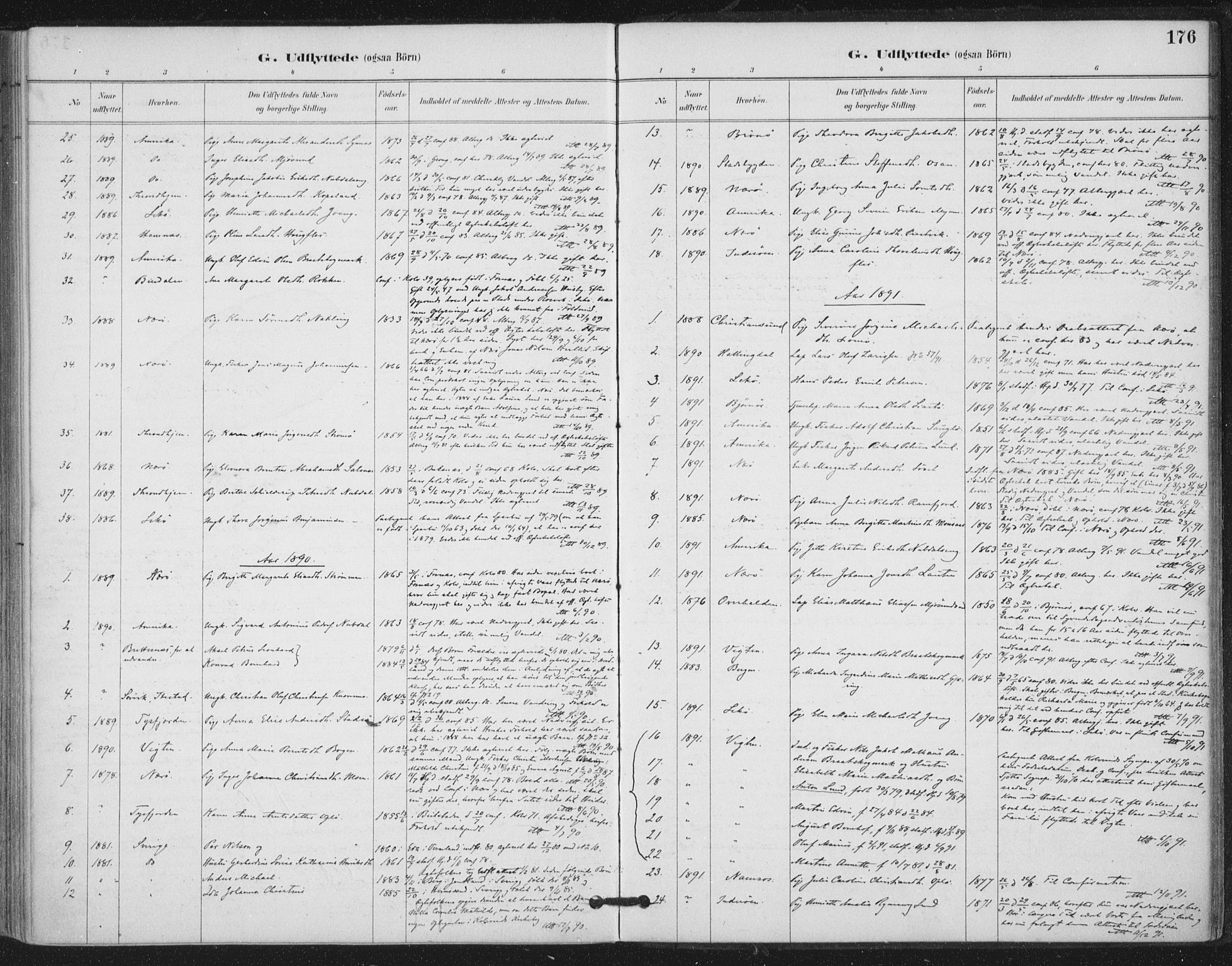 Ministerialprotokoller, klokkerbøker og fødselsregistre - Nord-Trøndelag, SAT/A-1458/780/L0644: Parish register (official) no. 780A08, 1886-1903, p. 176