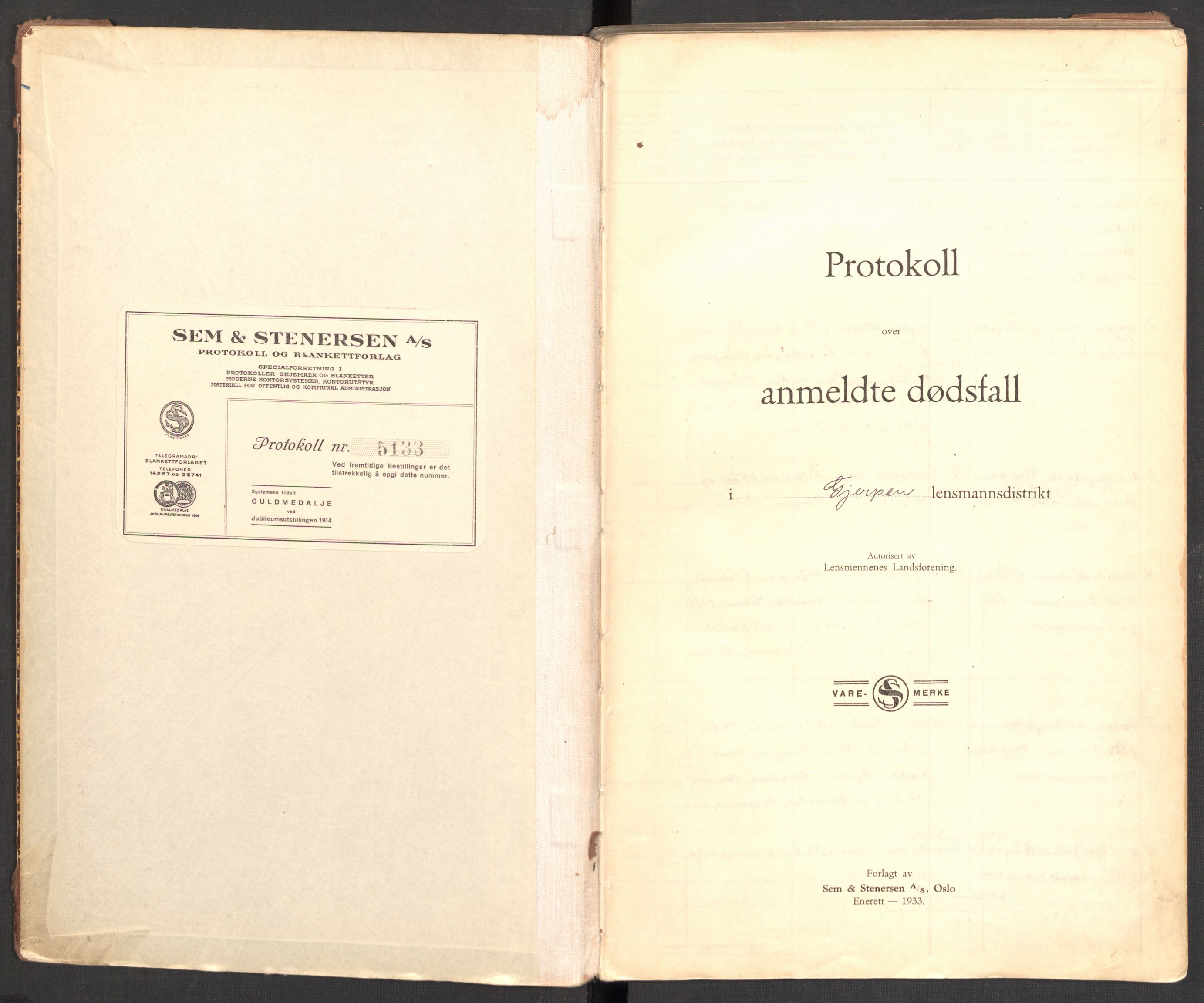 Gjerpen og Siljan lensmannskontor, SAKO/A-555/H/Ha/L0005: Dødsfallsprotokoll, 1933-1938