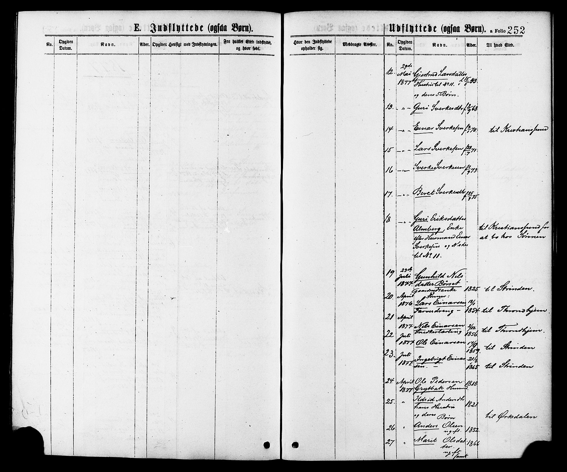 Ministerialprotokoller, klokkerbøker og fødselsregistre - Møre og Romsdal, AV/SAT-A-1454/598/L1068: Parish register (official) no. 598A02, 1872-1881, p. 252