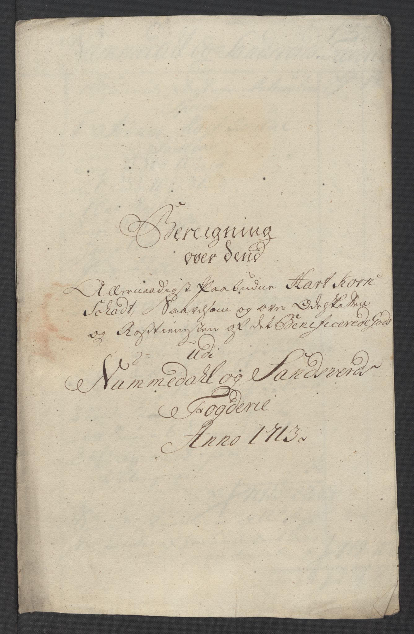 Rentekammeret inntil 1814, Reviderte regnskaper, Fogderegnskap, RA/EA-4092/R24/L1588: Fogderegnskap Numedal og Sandsvær, 1713, p. 249