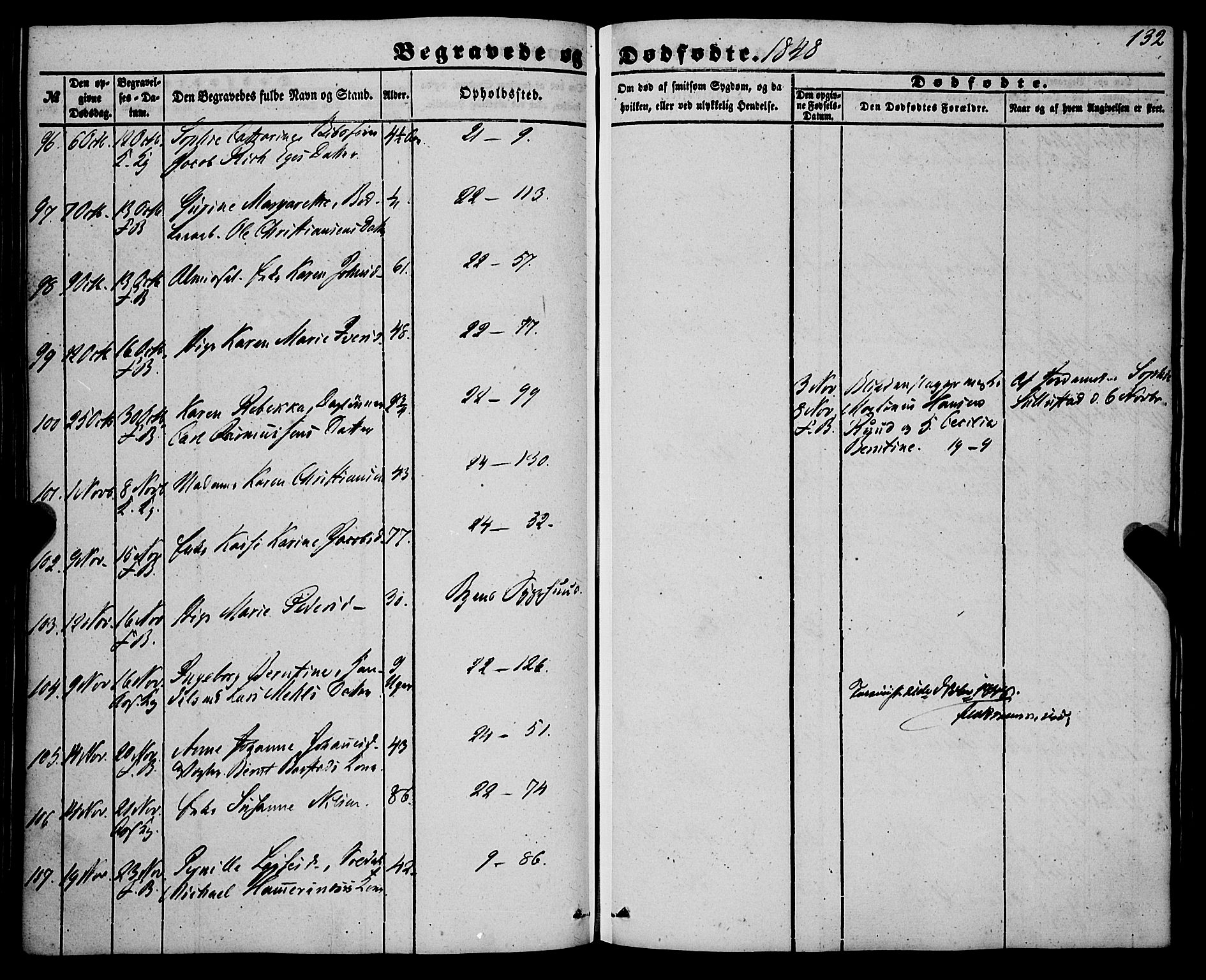 Korskirken sokneprestembete, AV/SAB-A-76101/H/Haa: Parish register (official) no. E 2, 1848-1862, p. 132