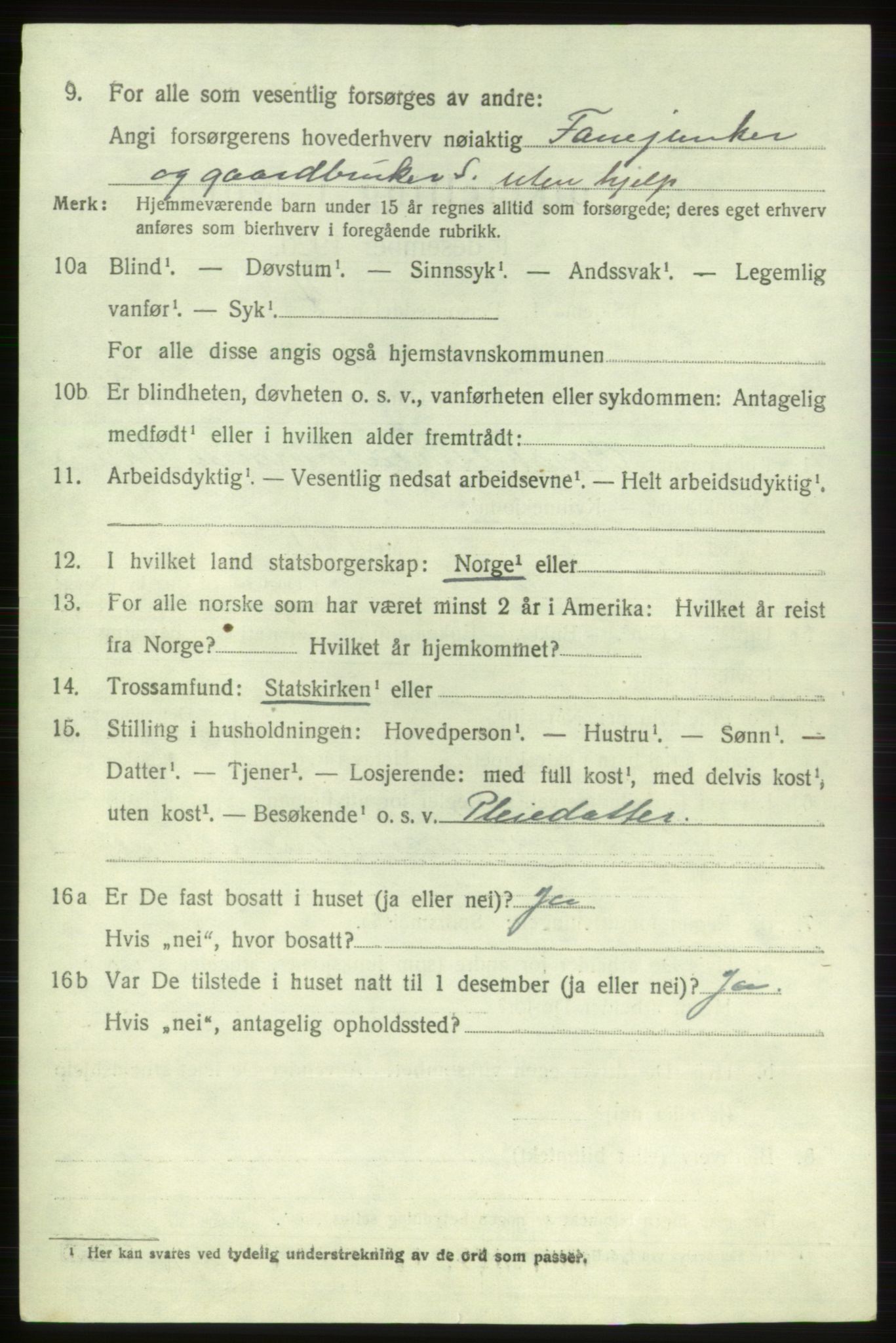 SAB, 1920 census for Etne, 1920, p. 2378