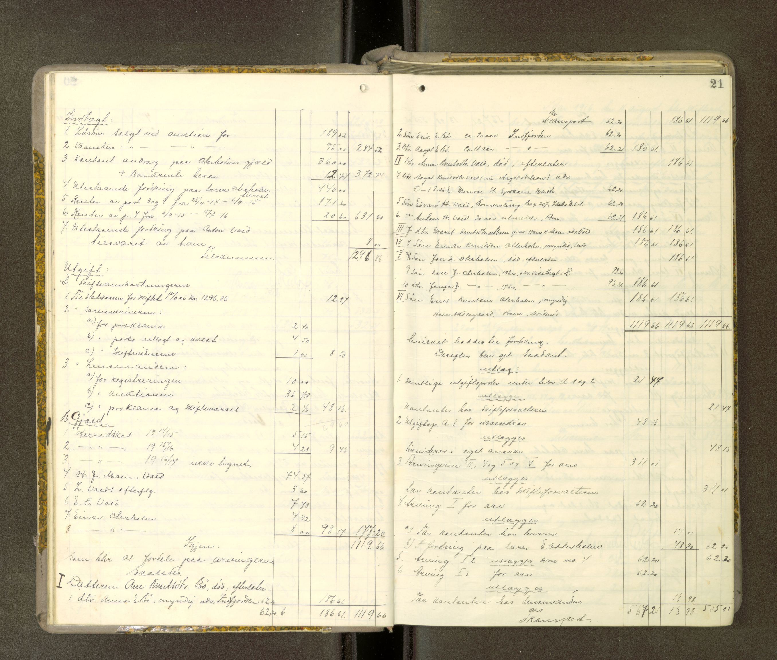 Romsdal sorenskriveri, AV/SAT-A-4149/1/3/3A/L0021: Skifteutlodnings Protokoll 7, 1916-1920, p. 20b-21a
