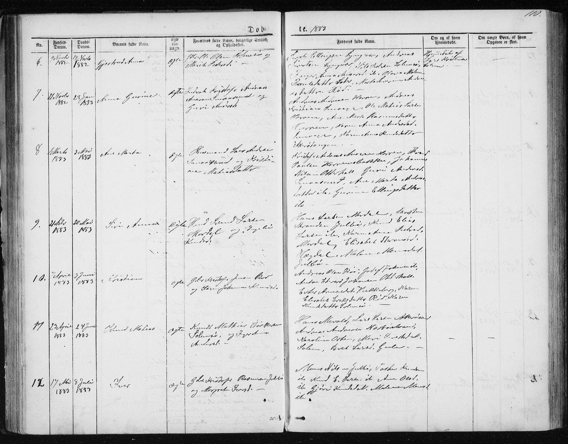 Ministerialprotokoller, klokkerbøker og fødselsregistre - Møre og Romsdal, SAT/A-1454/560/L0724: Parish register (copy) no. 560C01, 1867-1892, p. 110