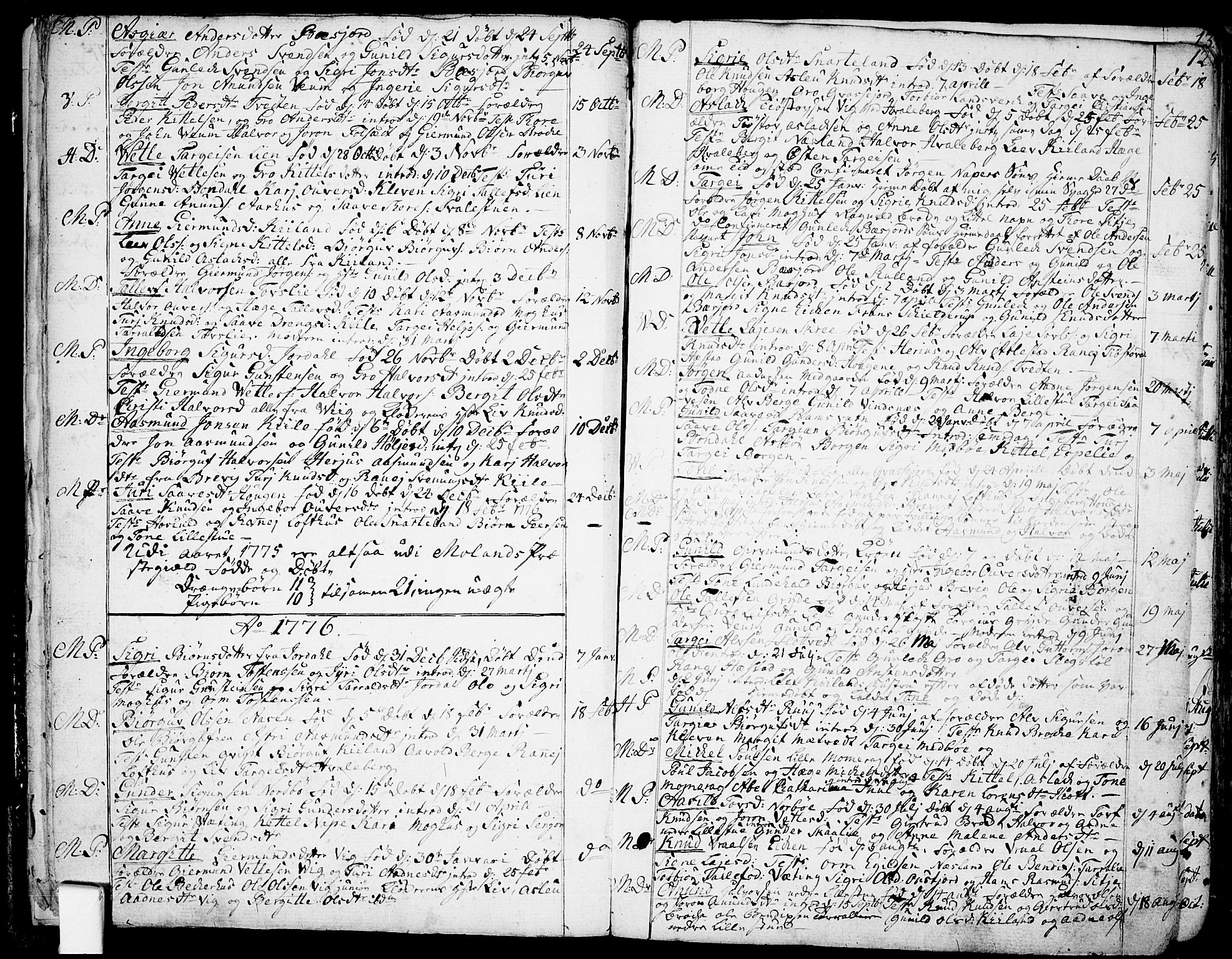 Fyresdal kirkebøker, SAKO/A-263/F/Fa/L0002: Parish register (official) no. I 2, 1769-1814, p. 12