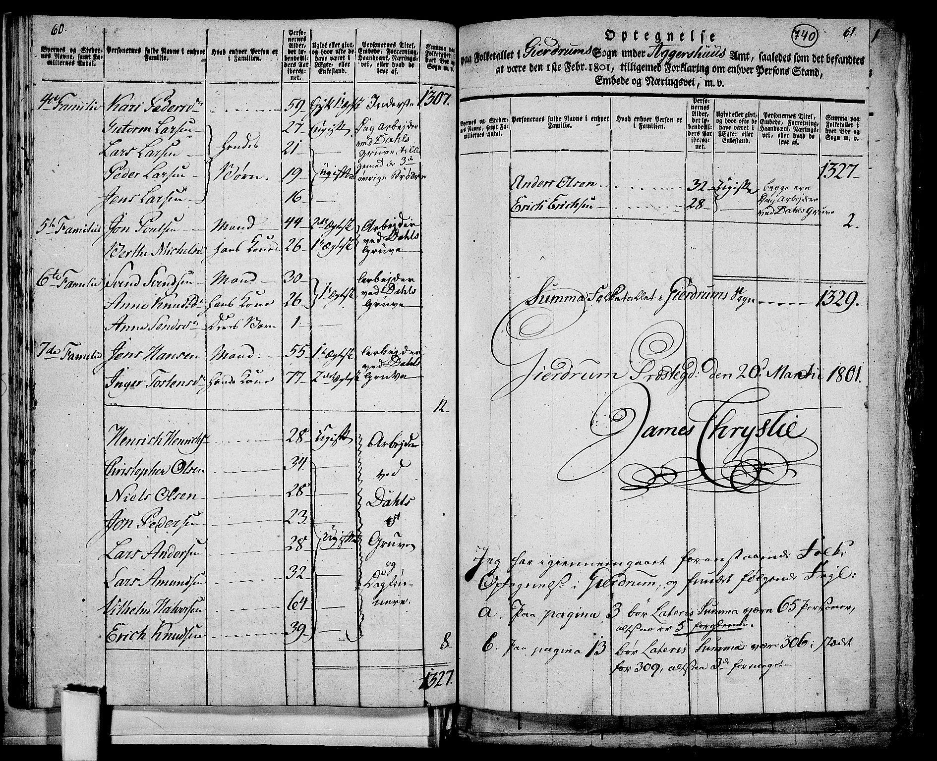 RA, 1801 census for 0234P Gjerdrum, 1801, p. 739b-740a