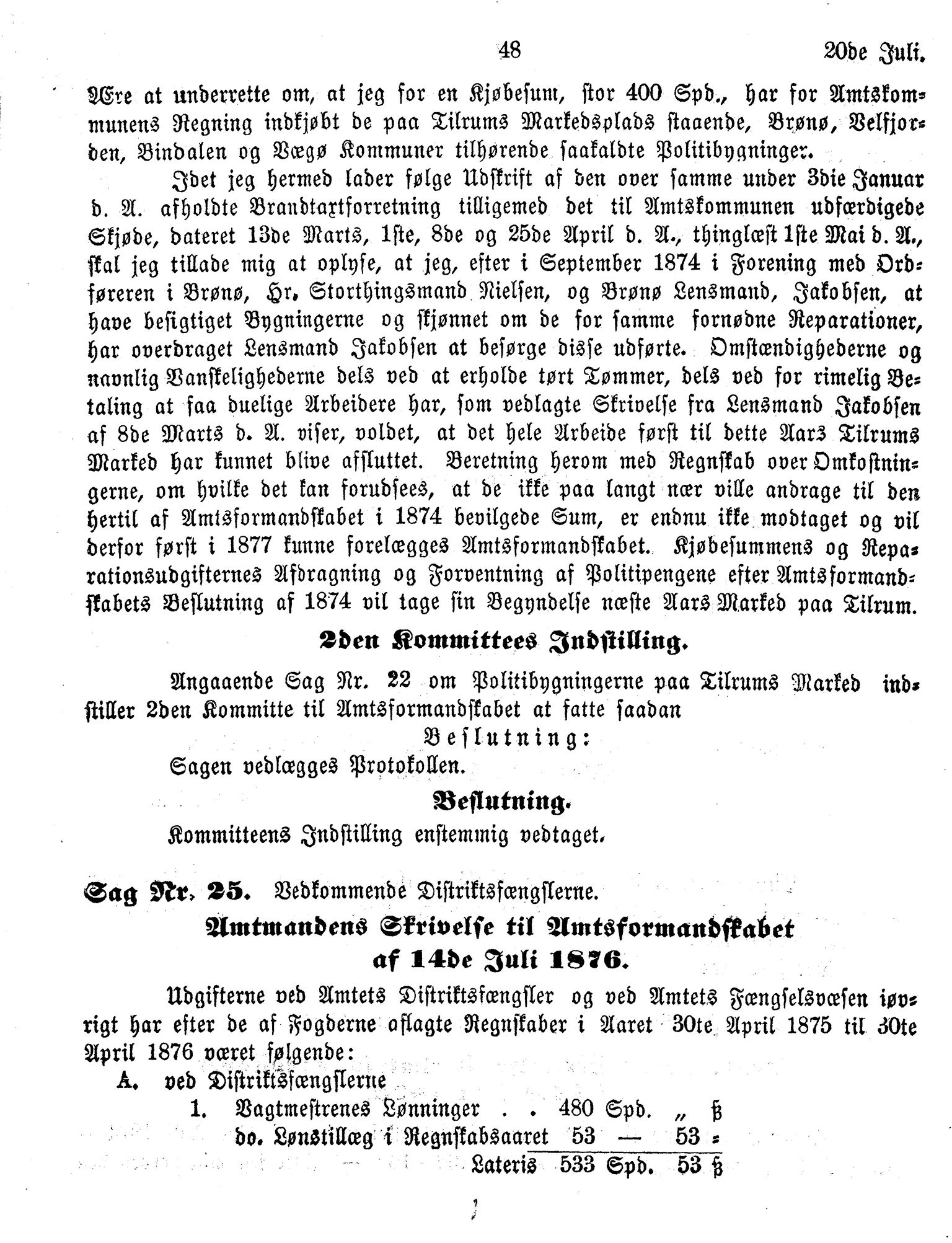 Nordland Fylkeskommune. Fylkestinget, AIN/NFK-17/176/A/Ac/L0010: Fylkestingsforhandlinger 1874-1880, 1874-1880