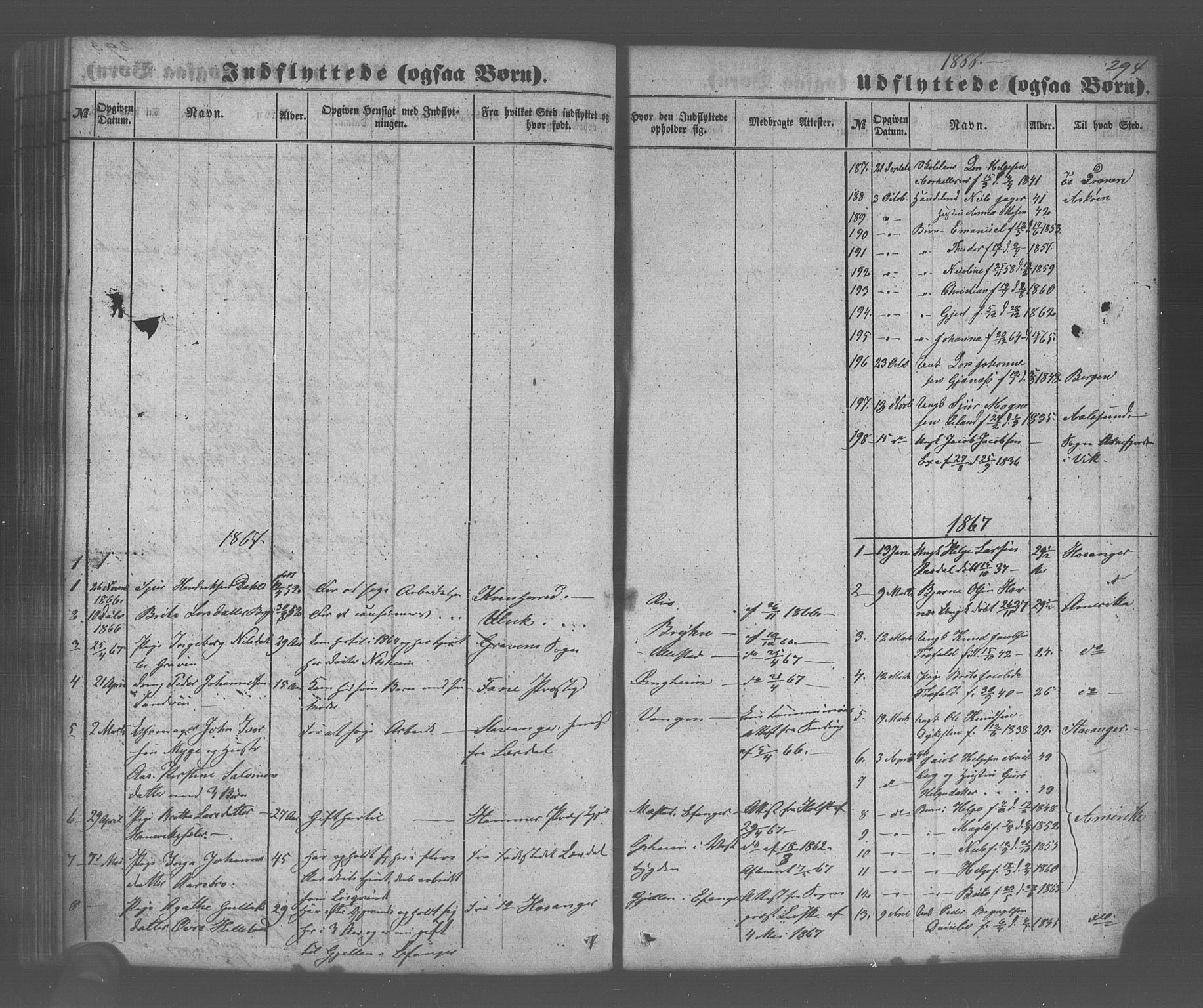 Voss sokneprestembete, AV/SAB-A-79001/H/Haa: Parish register (official) no. A 20, 1855-1886, p. 294