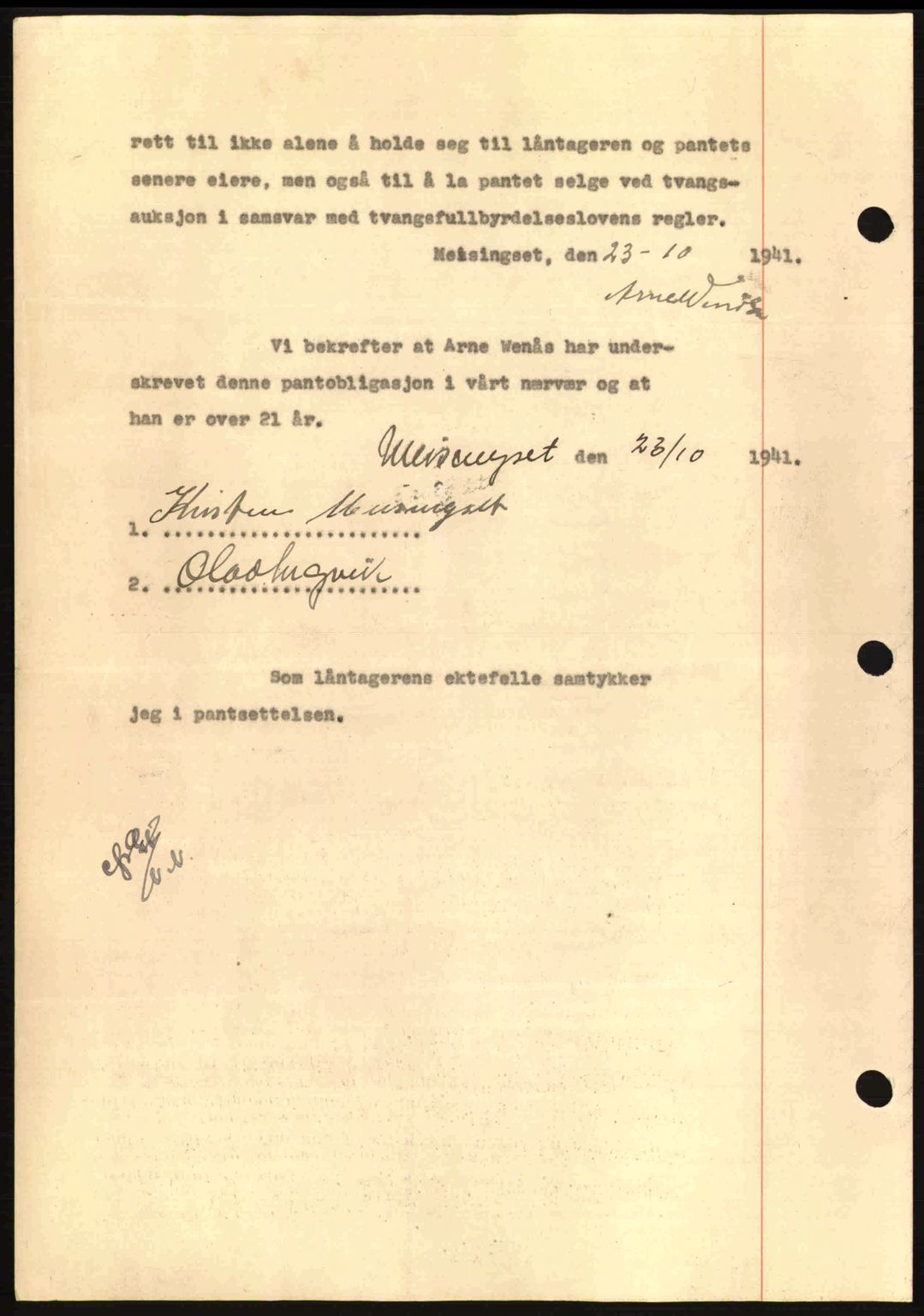 Nordmøre sorenskriveri, AV/SAT-A-4132/1/2/2Ca: Mortgage book no. A91, 1941-1942, Diary no: : 2560/1941